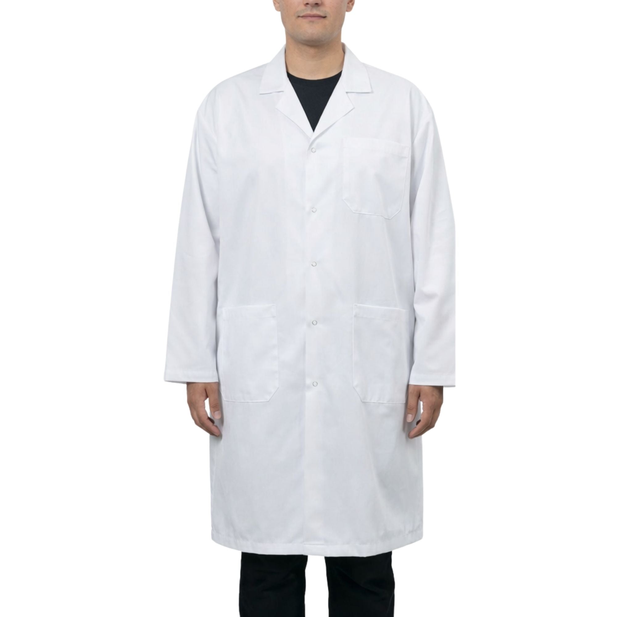 Cotton Lab Coat with Snap Front