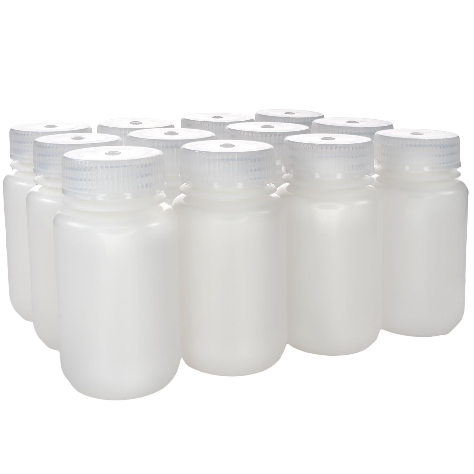 Wide Mouth HDPE Reagent Bottle with Polypropylene Cap, Sterile, 12-Pack