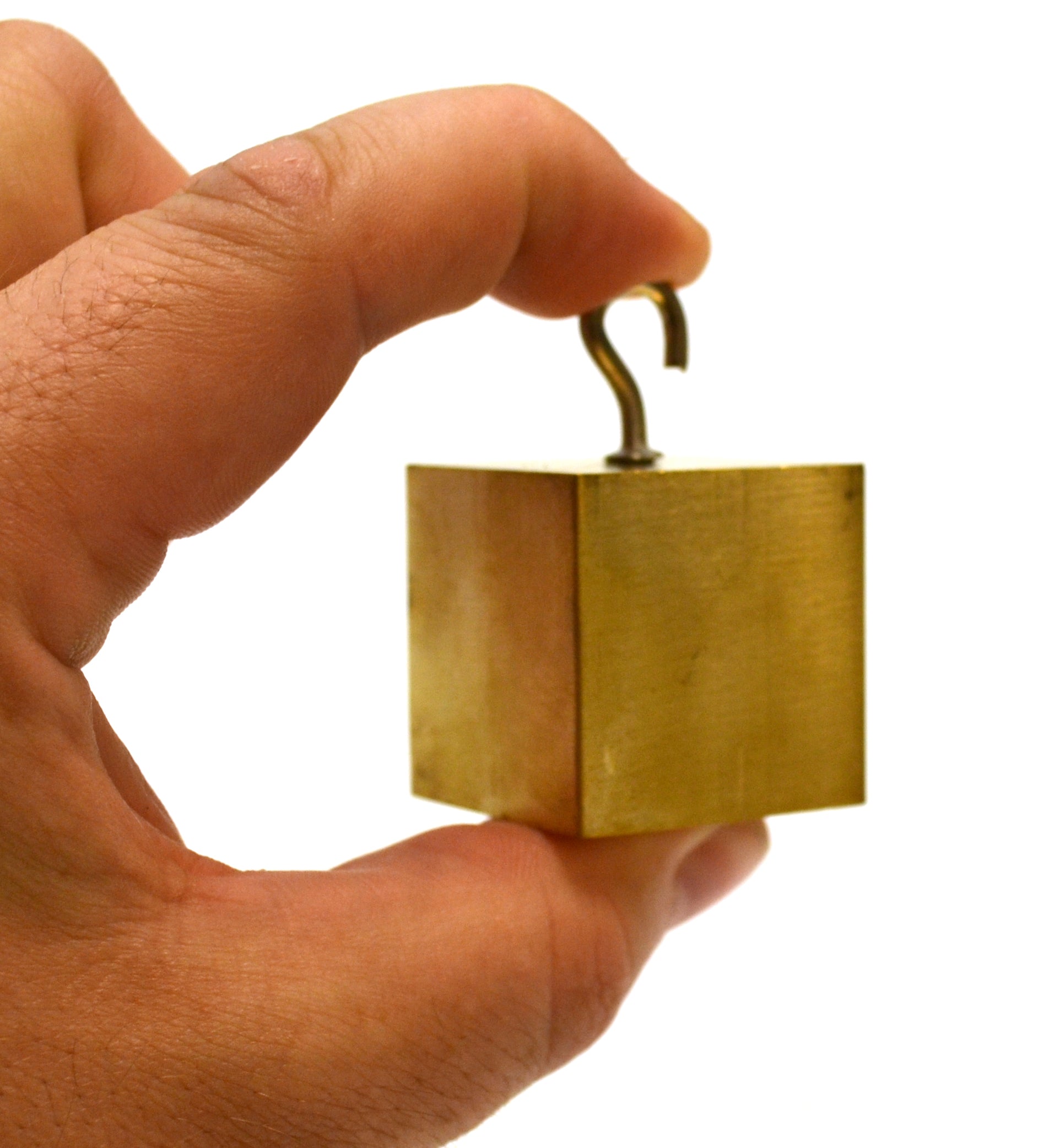 4-Metal Density Cubes Set with Hooks, 32mm, Lead-Free (Brass, Copper, Aluminum, Steel)