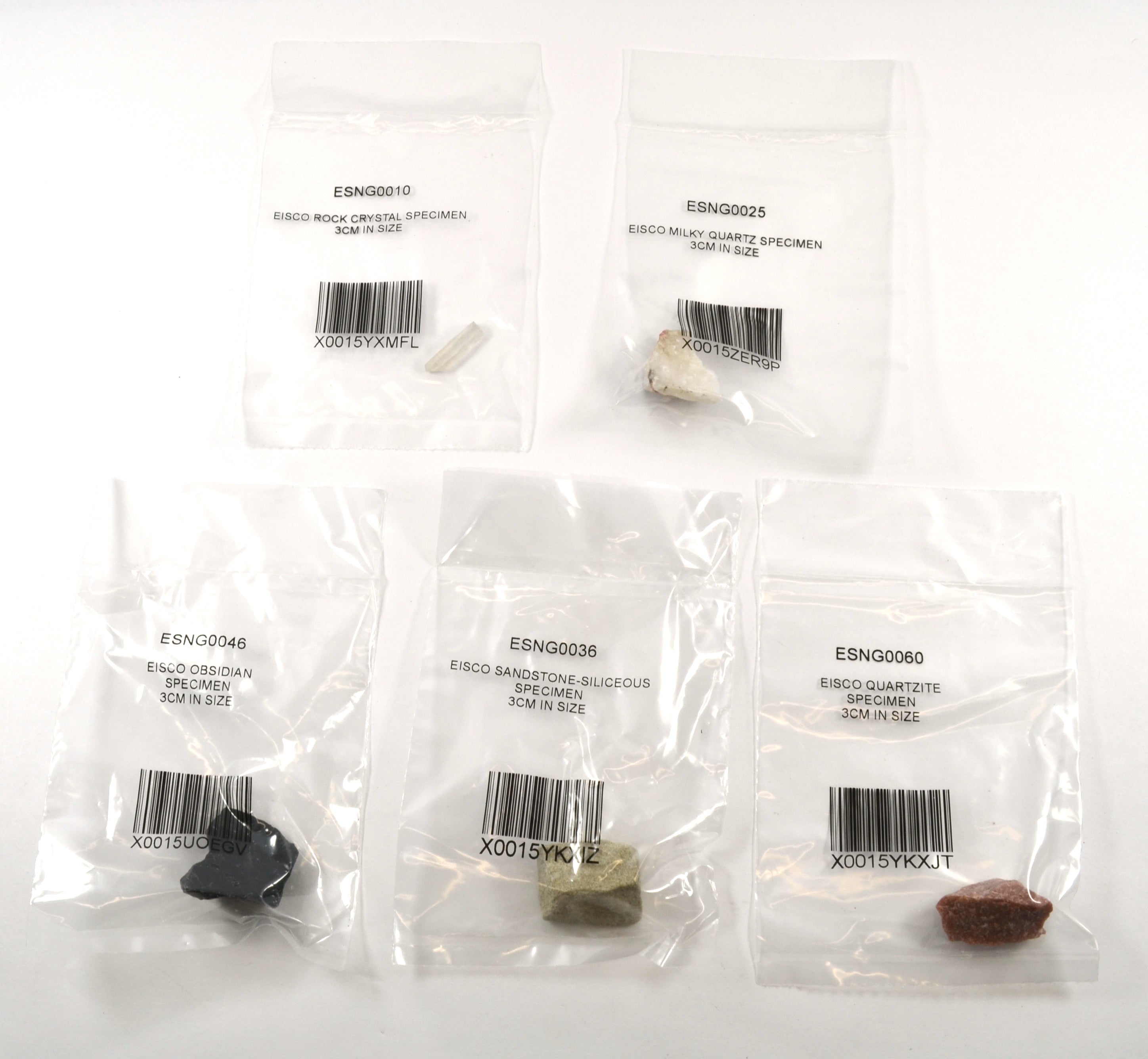 5-Piece Quartz Collection Rock and Mineral Specimen Set