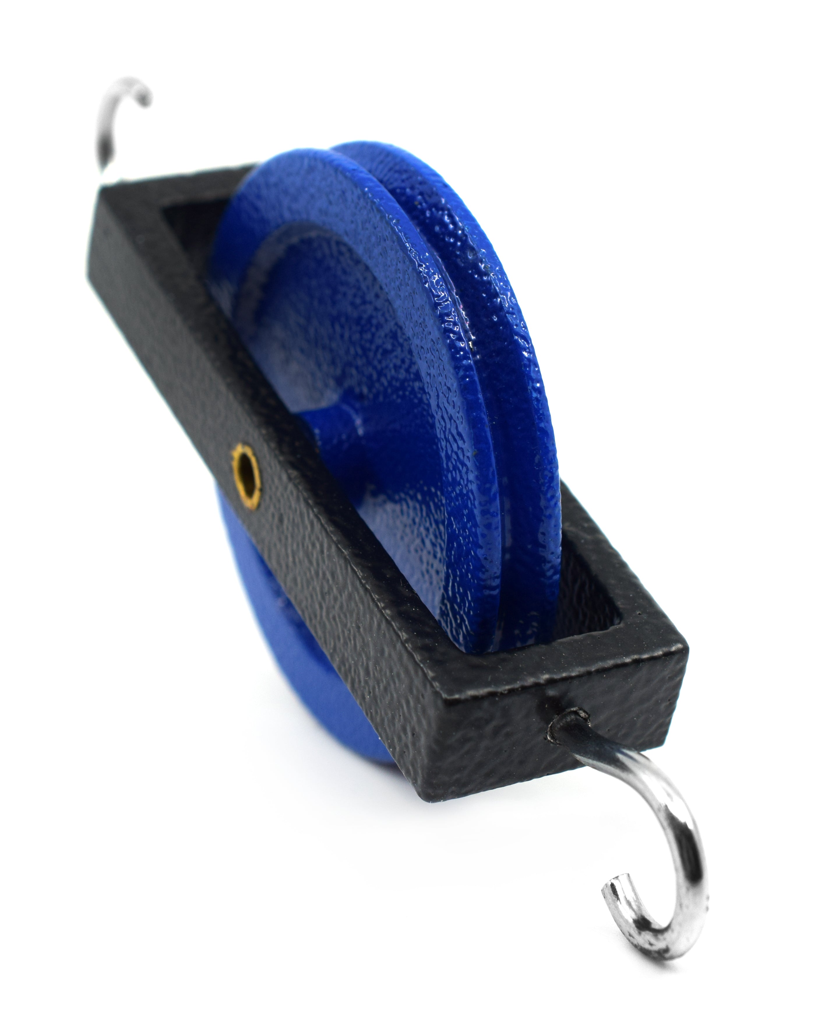 Single Pulley with 2 Hooks, Heavy Duty Frame, 4.25 x 2"