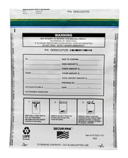 Premium Tamper-Evident Opaque White Security Bags, 20 x 20", 12,000 Bill Capacity, 100-Pack