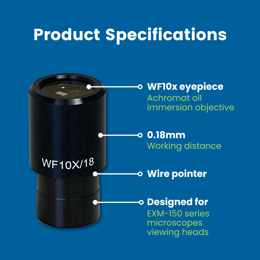 WF10x Microscope Eyepiece with Pointer for Accu-Scope Compound, 18mm FOV