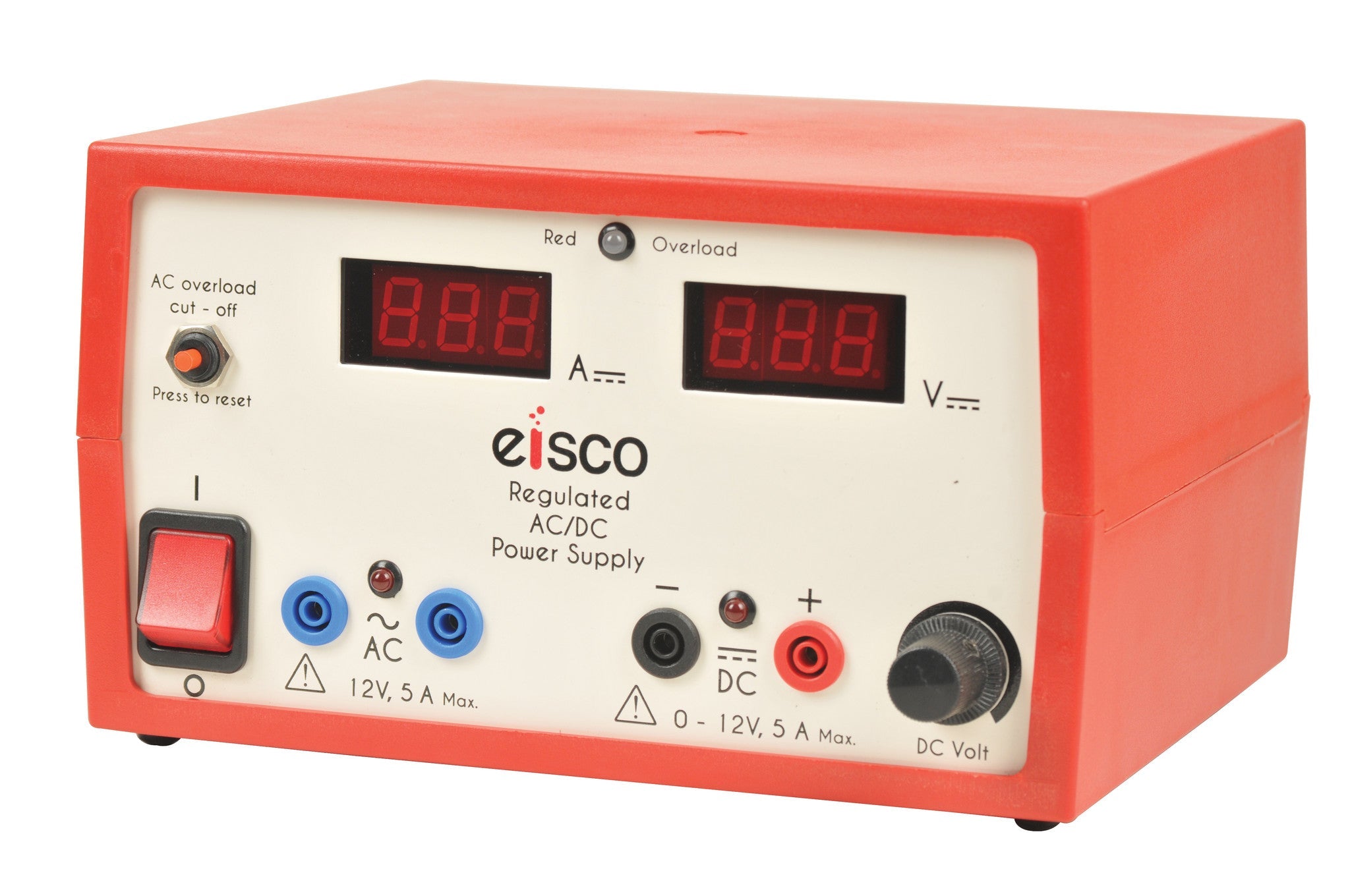 Regulated Dual-Output Digital Power Supply, 12V 5A AC + 0-12V 5A DC
