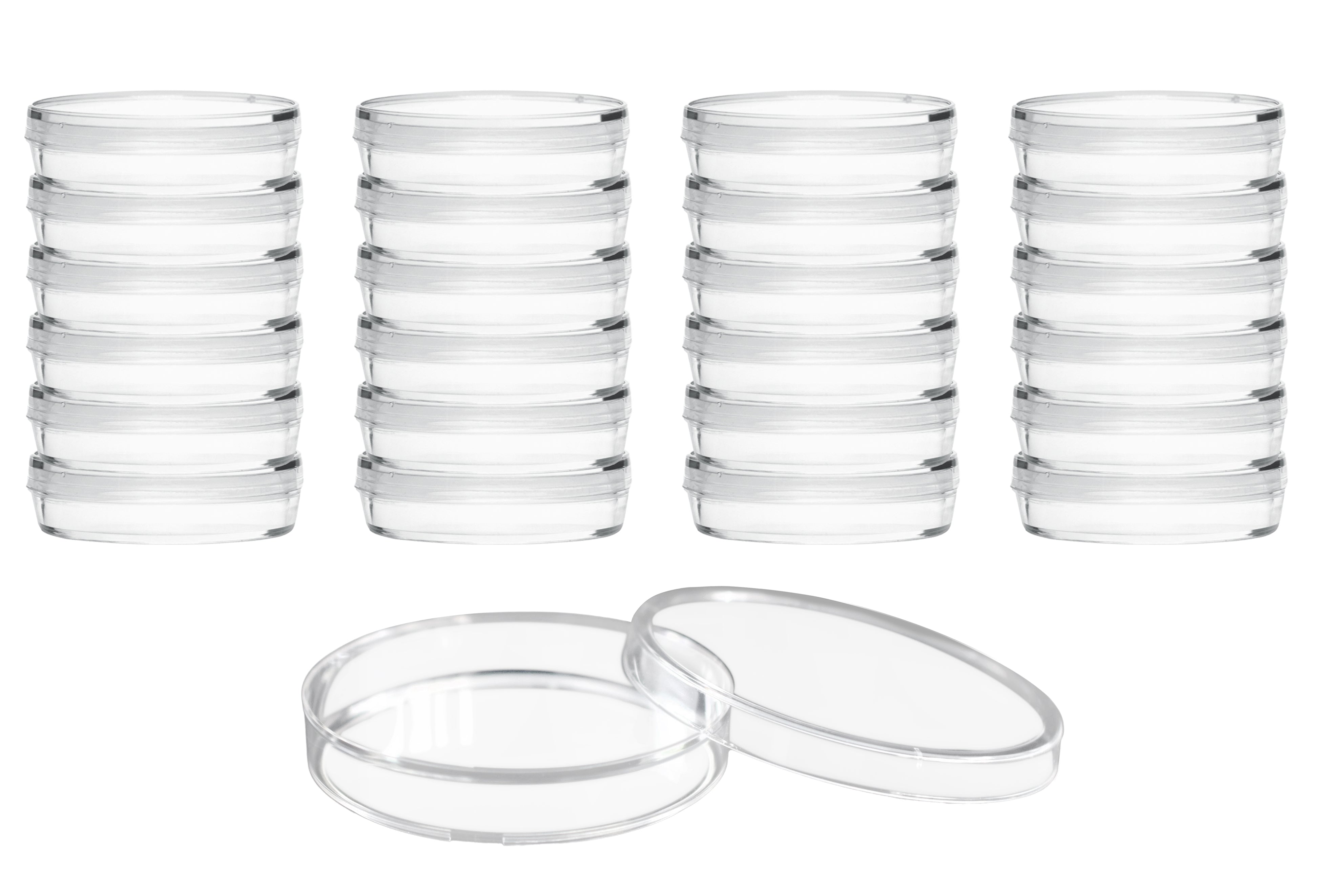 Sterile Triple-Vented Polystyrene Petri Dish with Lid, 25-Pack