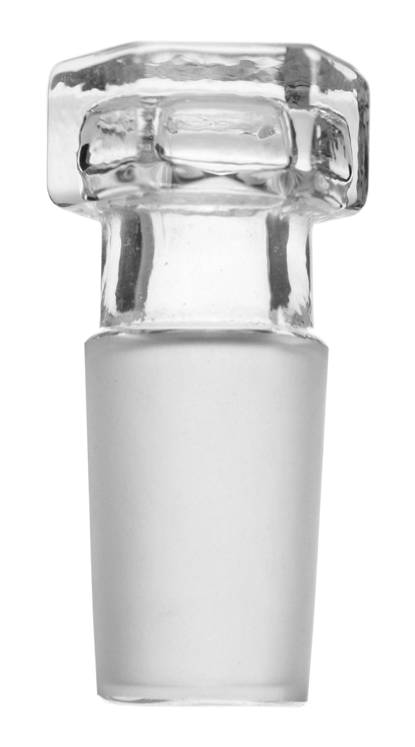 Hexagonal Hollow Stopper with Flat End, 14/23, Borosilicate Glass