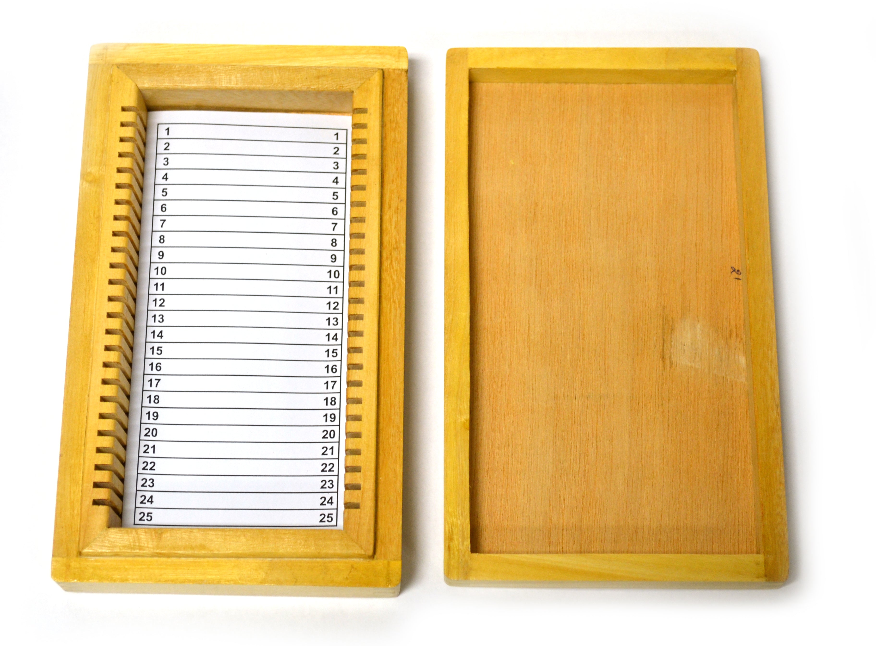 Wooden Slide Storage Box, 25-Slot for 25 x 75mm Slides