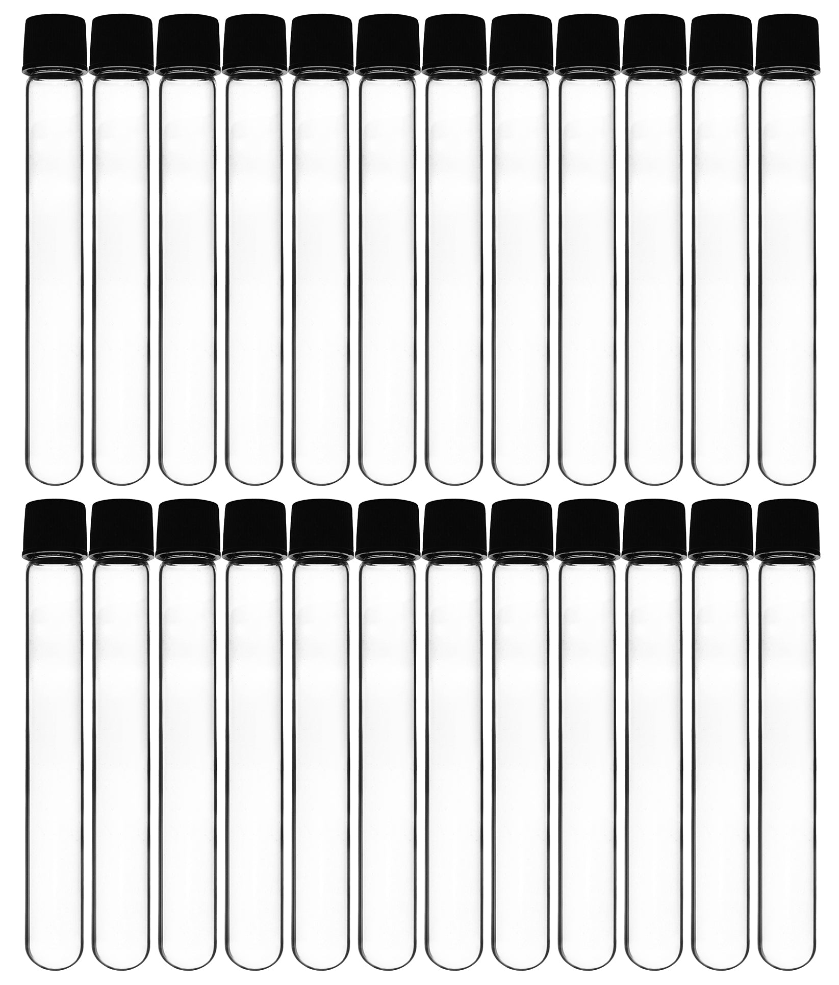 Round Bottom Borosilicate Glass Test Tube with Bakelite Screw Cap, 25mL