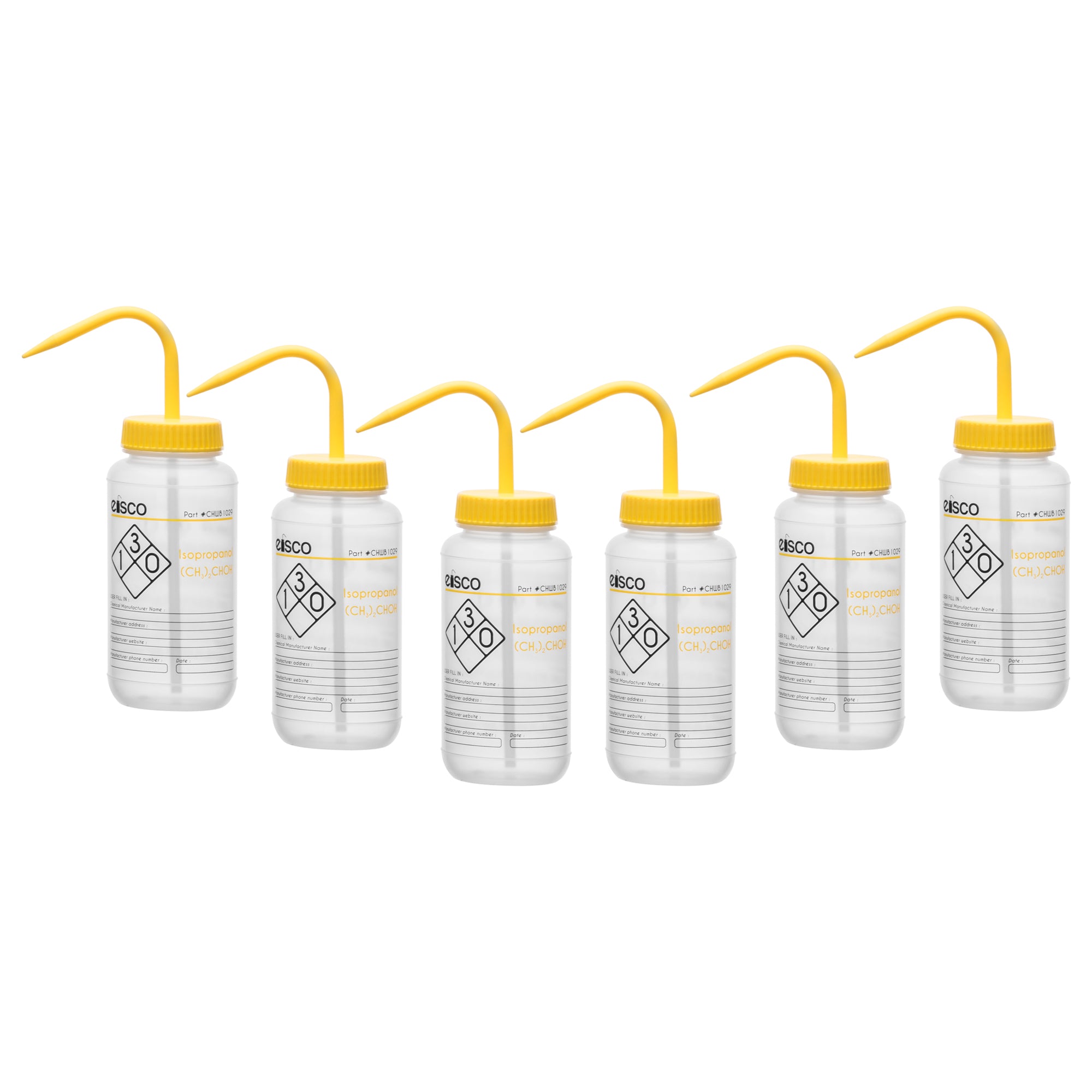 Isopropanol Wash Bottle, LDPE, 2-Color Label, 500mL