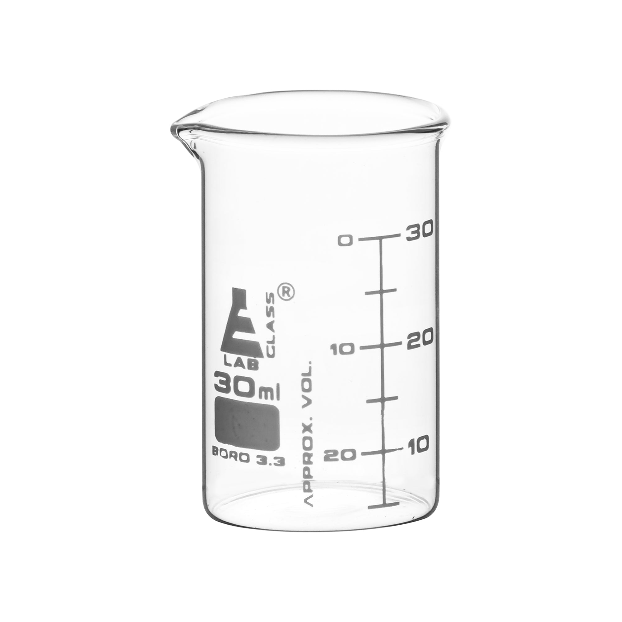 ASTM Low Form Borosilicate Glass Beaker with Dual Scale