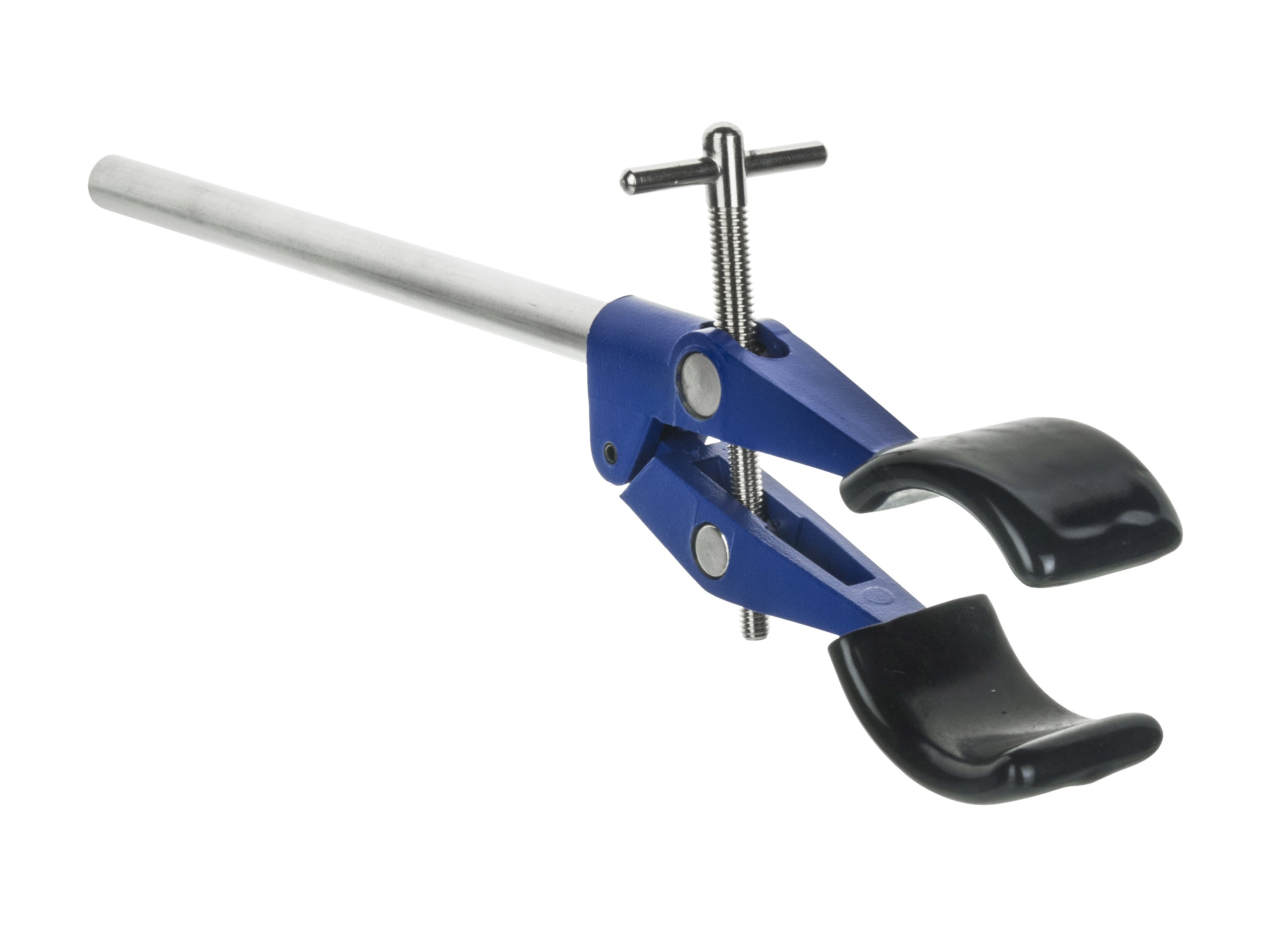 2-Prong Vinyl-Coated Burette/Flask/Beaker Clamp on Stainless Steel Rod, 4.25" Max
