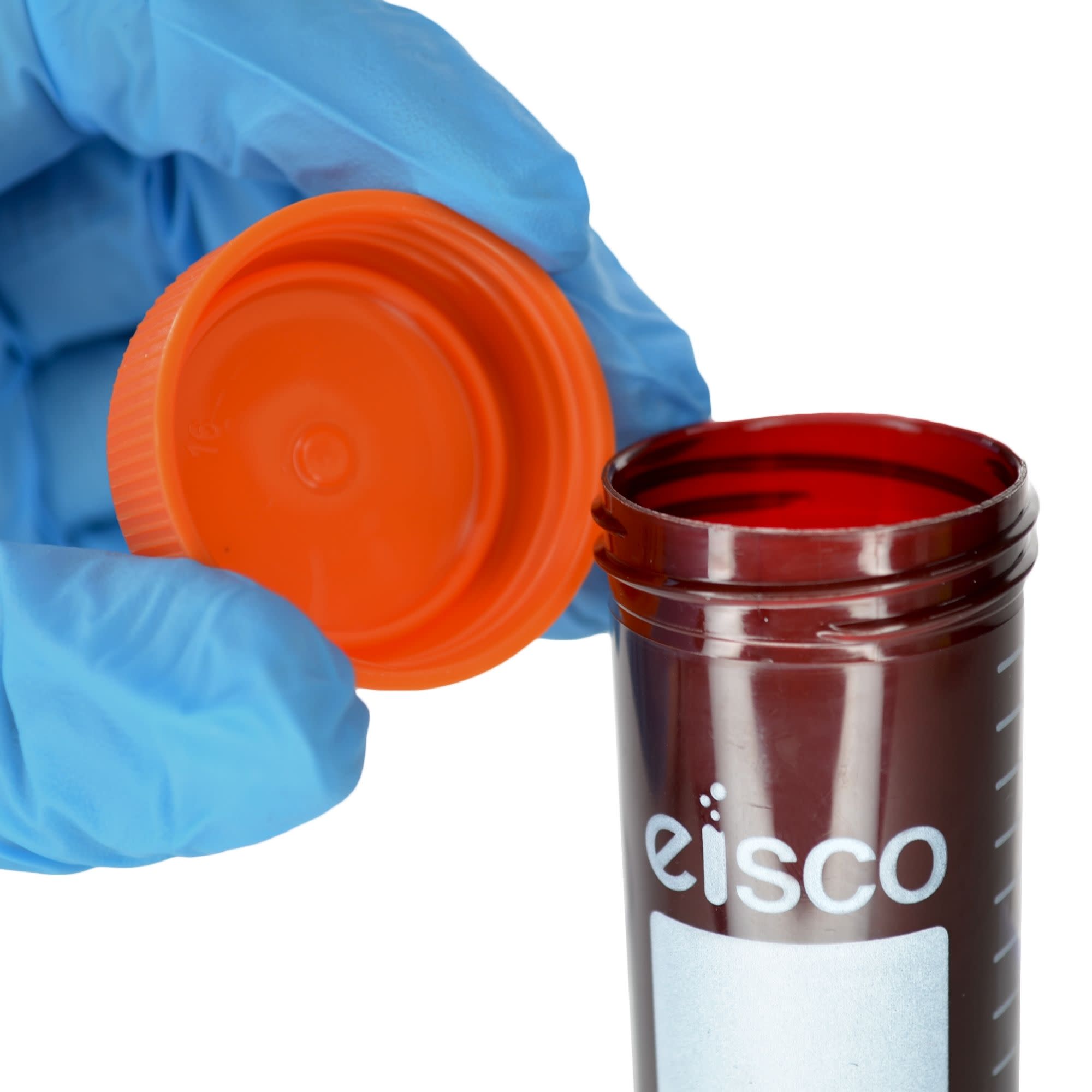 25-Pack Non-Sterile Amber Polypropylene Centrifuge Tubes with Flat Cap, 50mL