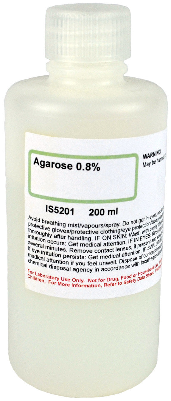 0.8% Agarose for Gel Electrophoresis of 0.6-35kb DNA Fragments, 200mL