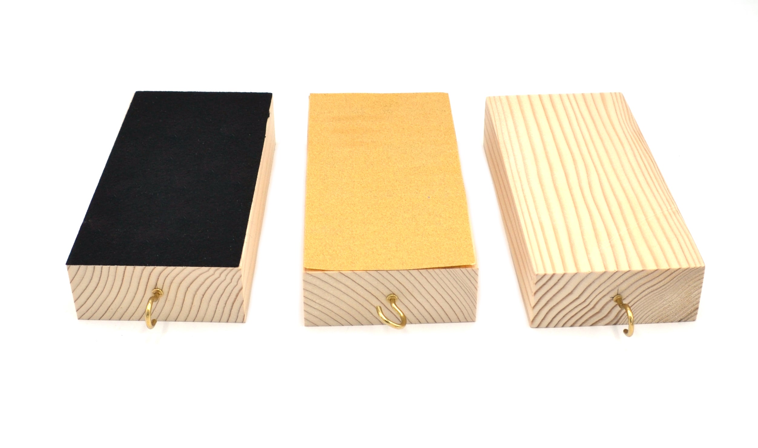 Wooden Friction Block Set with Plain, Felt, and Sandpaper Surfaces