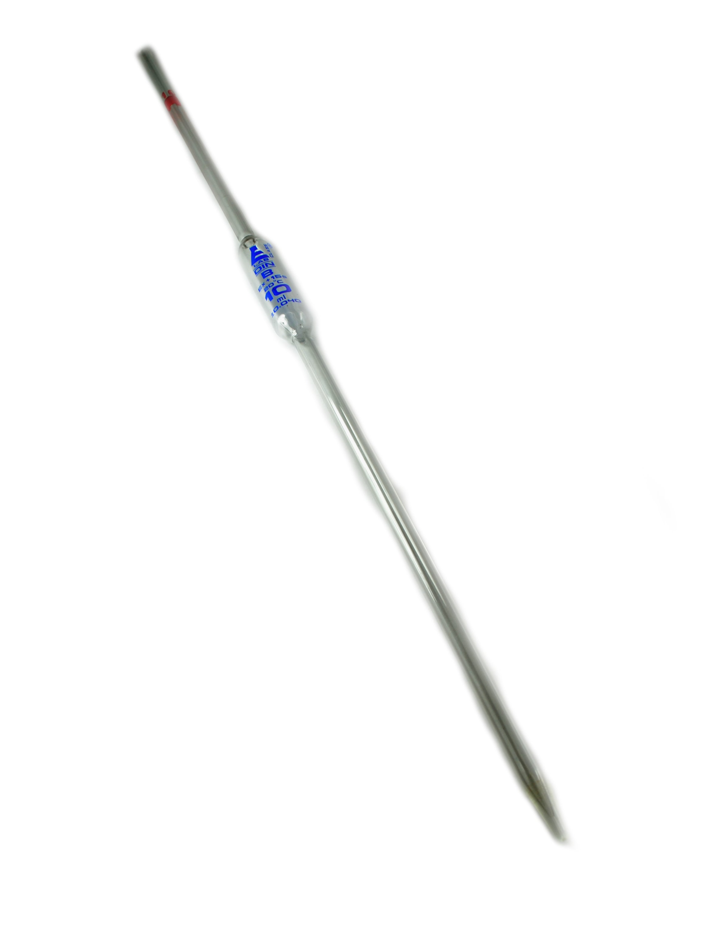 Class B Bulb Form Borosilicate Glass Pipette with Blue Graduations