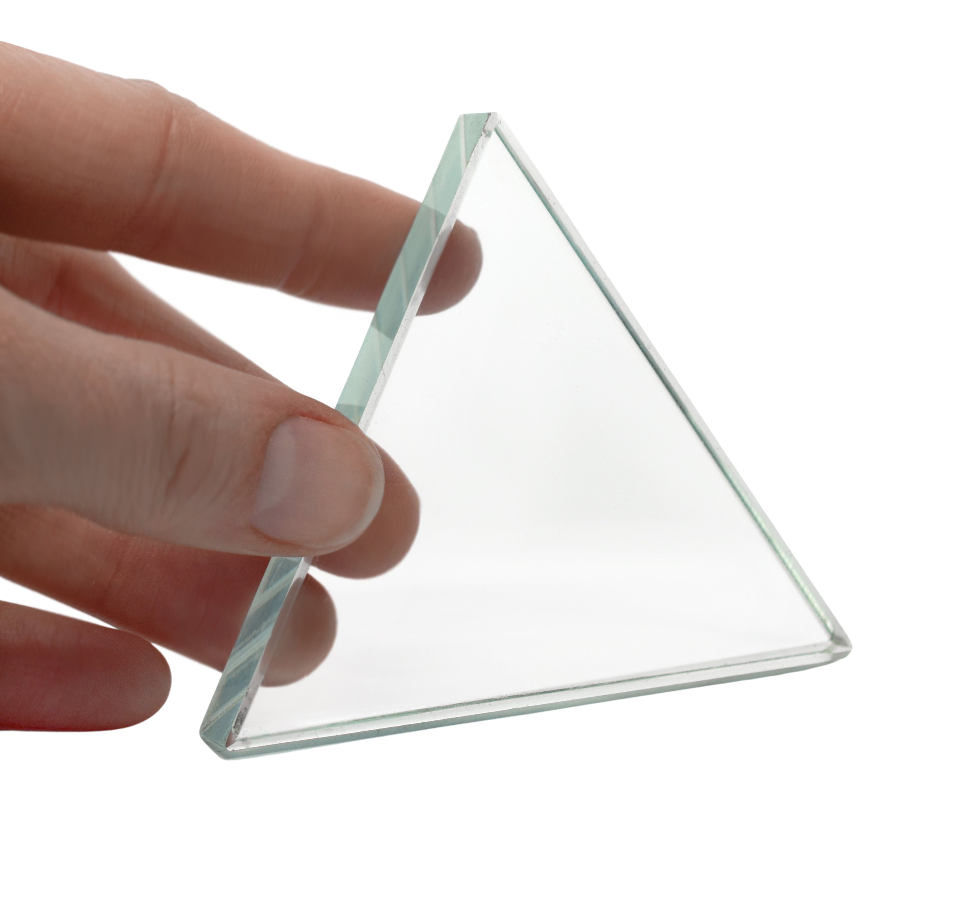 Triangular Equilateral Flint Glass Refraction Prism, 75mm, 9mm Thick