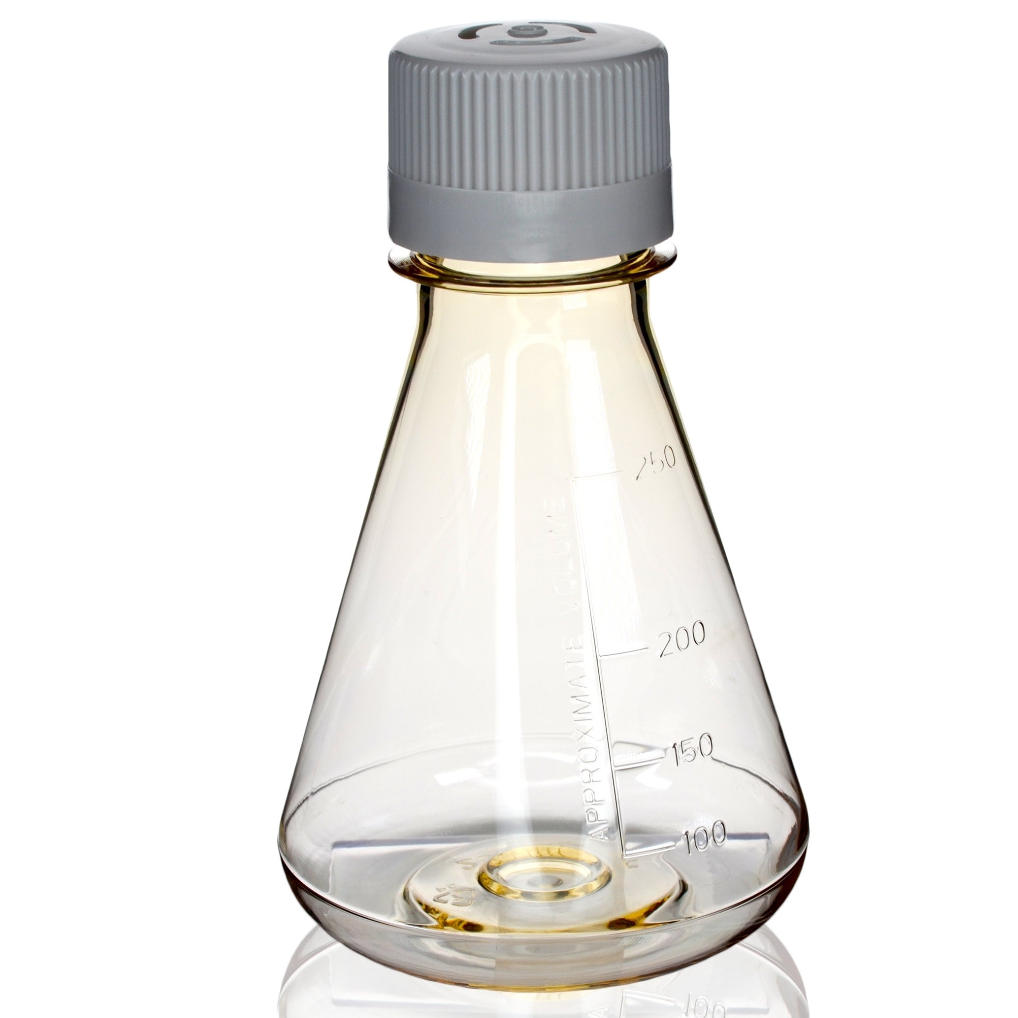 Sterile Vented Flat-Bottom Polycarbonate Erlenmeyer Flask, USP Class VI, 250mL