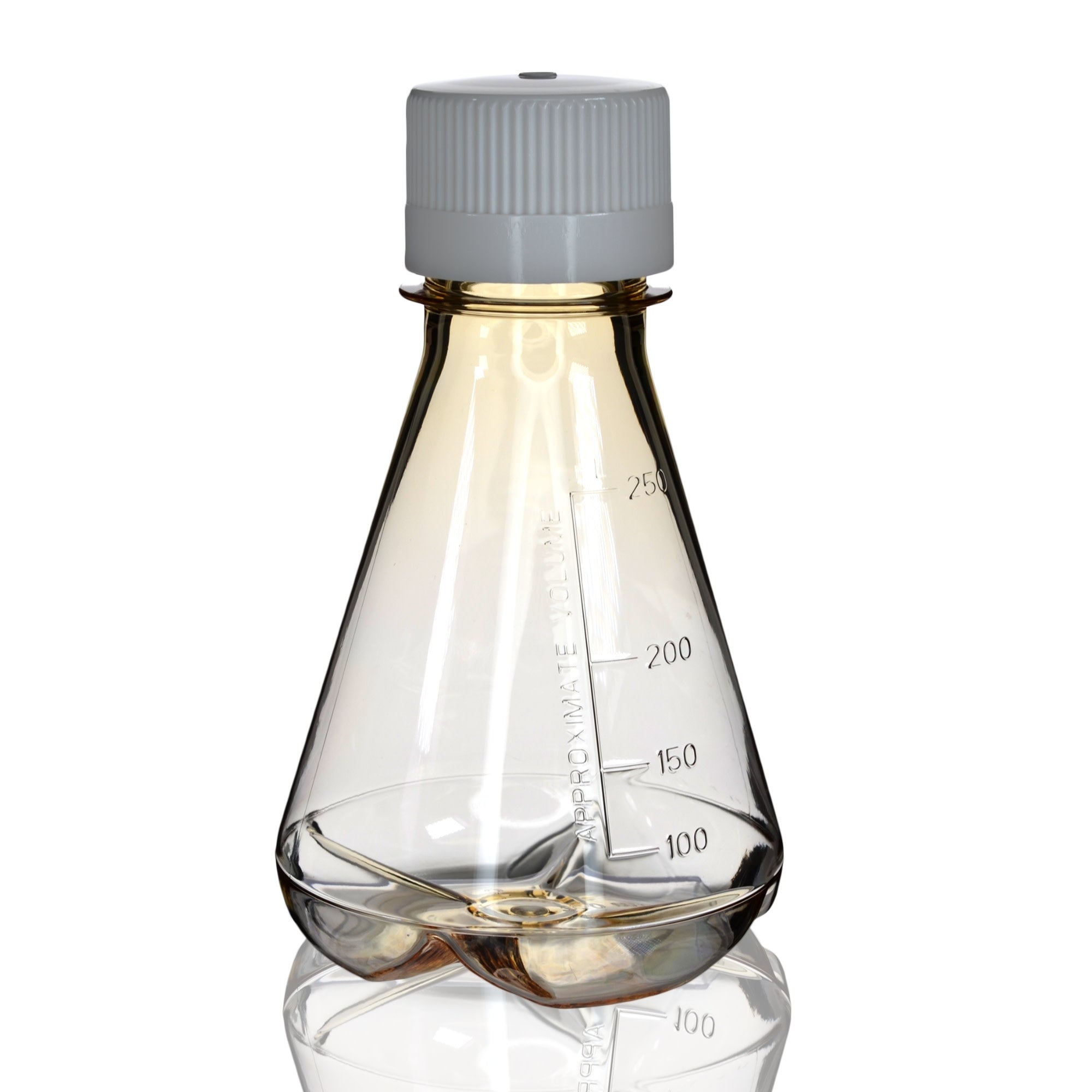 Sterile Non-Vented Baffled-Bottom Polycarbonate Erlenmeyer Flask, USP Class VI, 250mL