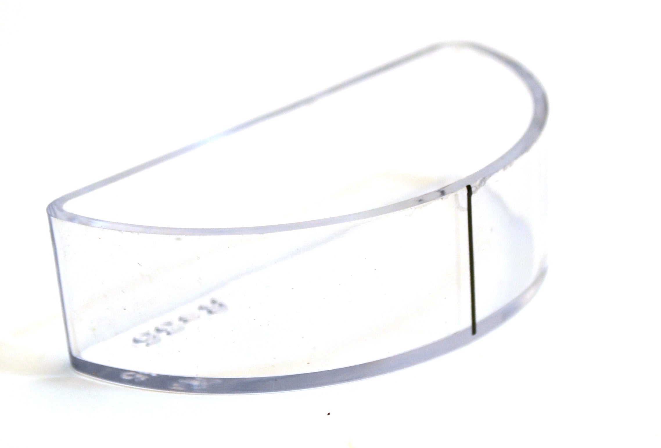 Hollow Acrylic Semi-Circle for Refraction Index Study, 3 x 1.5 x 1.75"