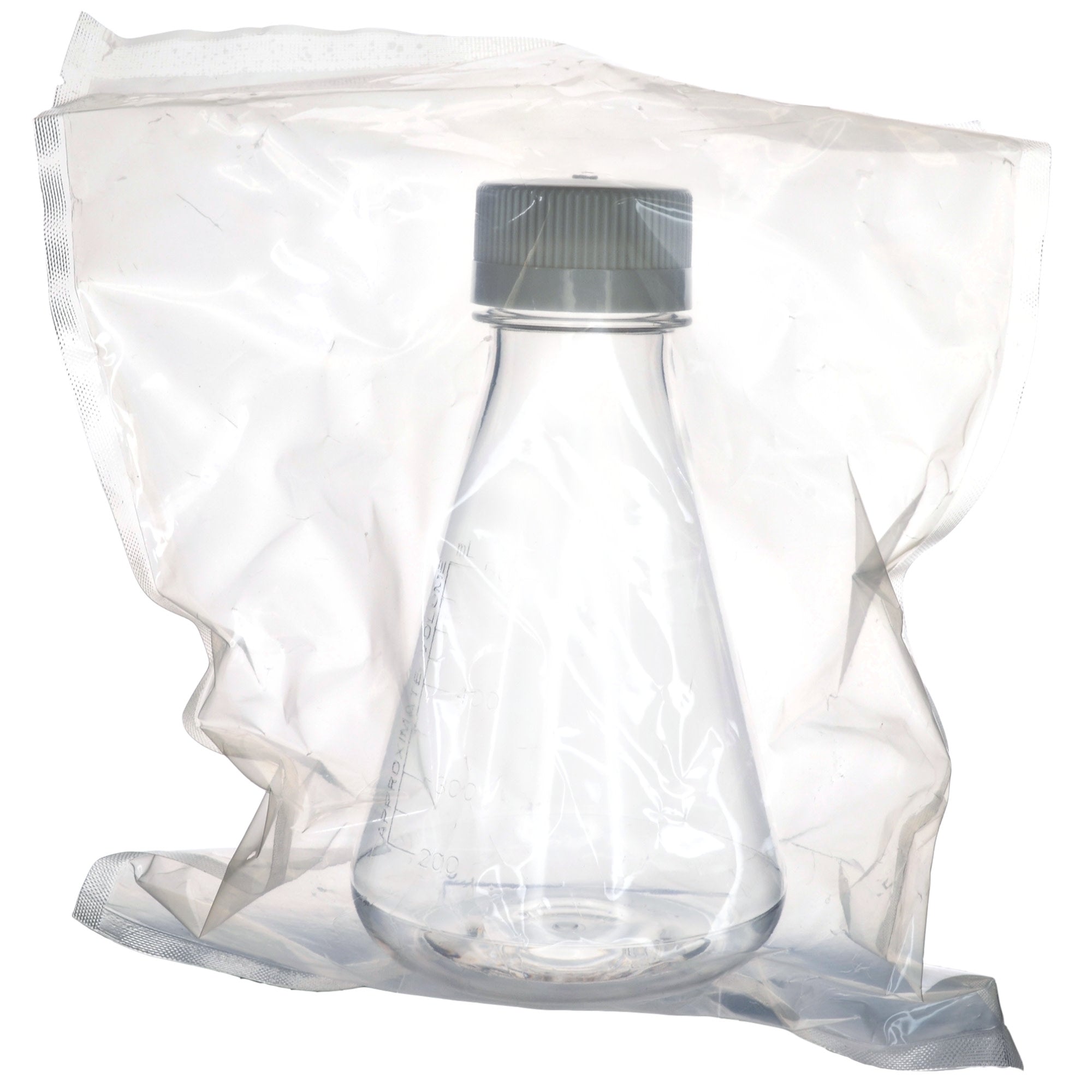 Sterile Non-Vented Flat-Bottom PETG Erlenmeyer Flask, USP Class VI, 500mL