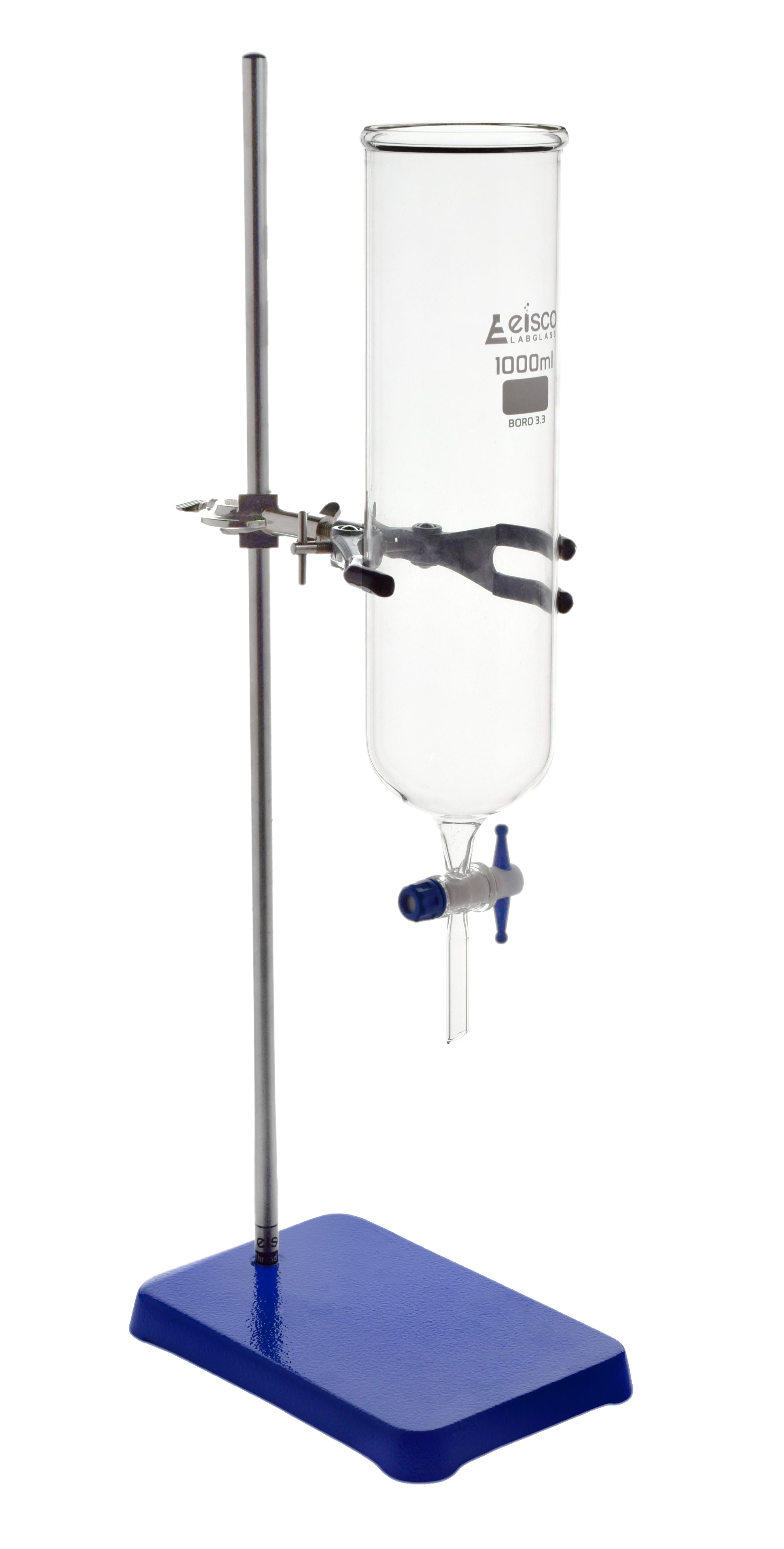 Borosilicate Glass Dropping Funnel with Support Stand, 1000mL
