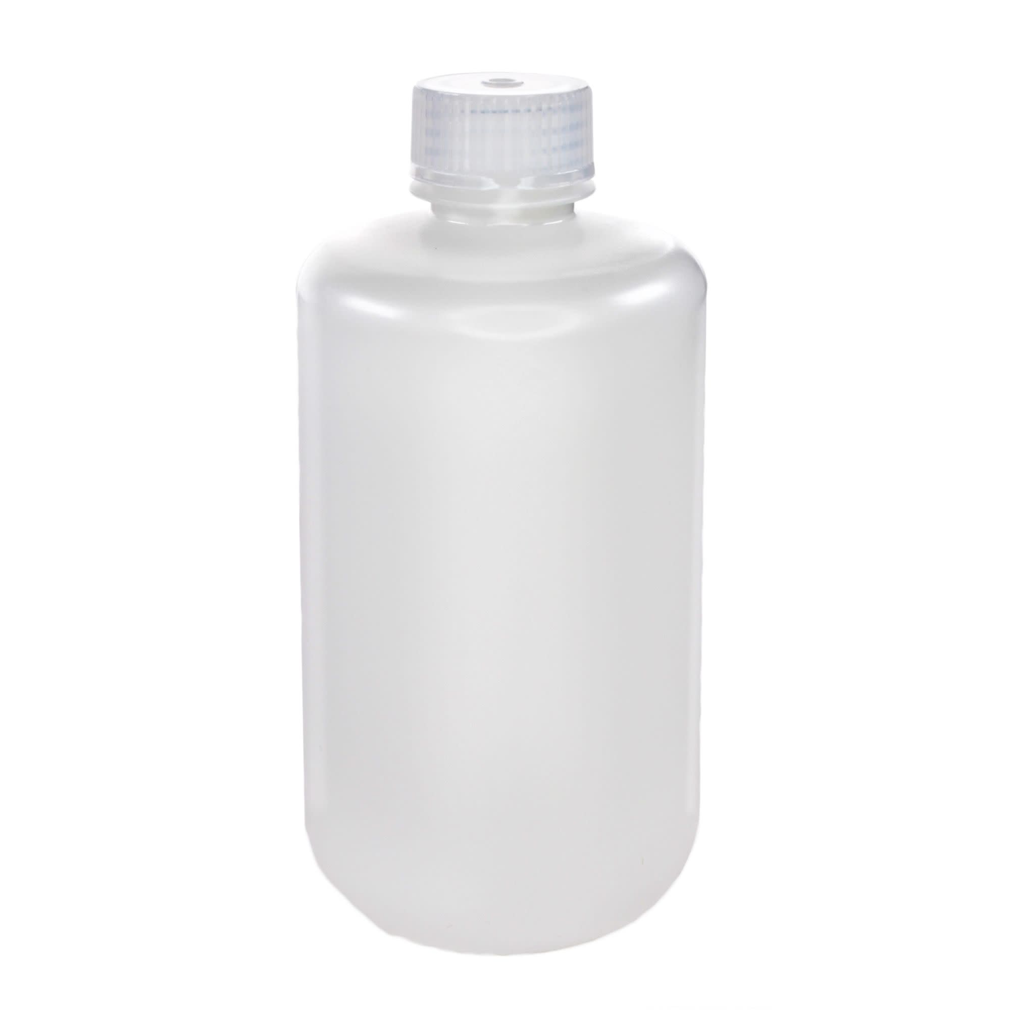 12-Pack Translucent Narrow Mouth HDPE Reagent Bottles with PP Caps, 250mL, -100 to 120°C