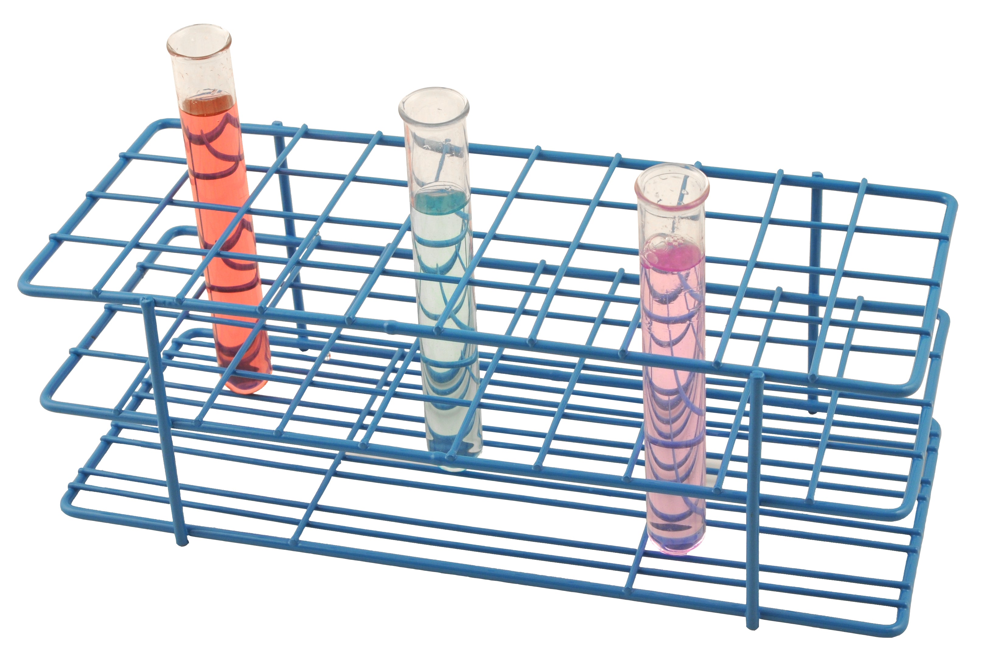Blue Epoxy Wire Test Tube Rack, 40-Hole (4 x 10), for 20-22mm Tubes
