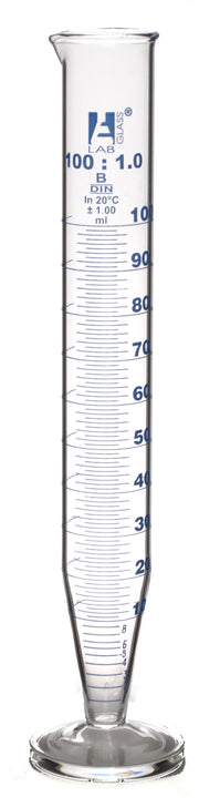 Class B Crow Receiver with Spout for Oil Distillation, 100mL, Blue Graduations, Borosilicate Glass