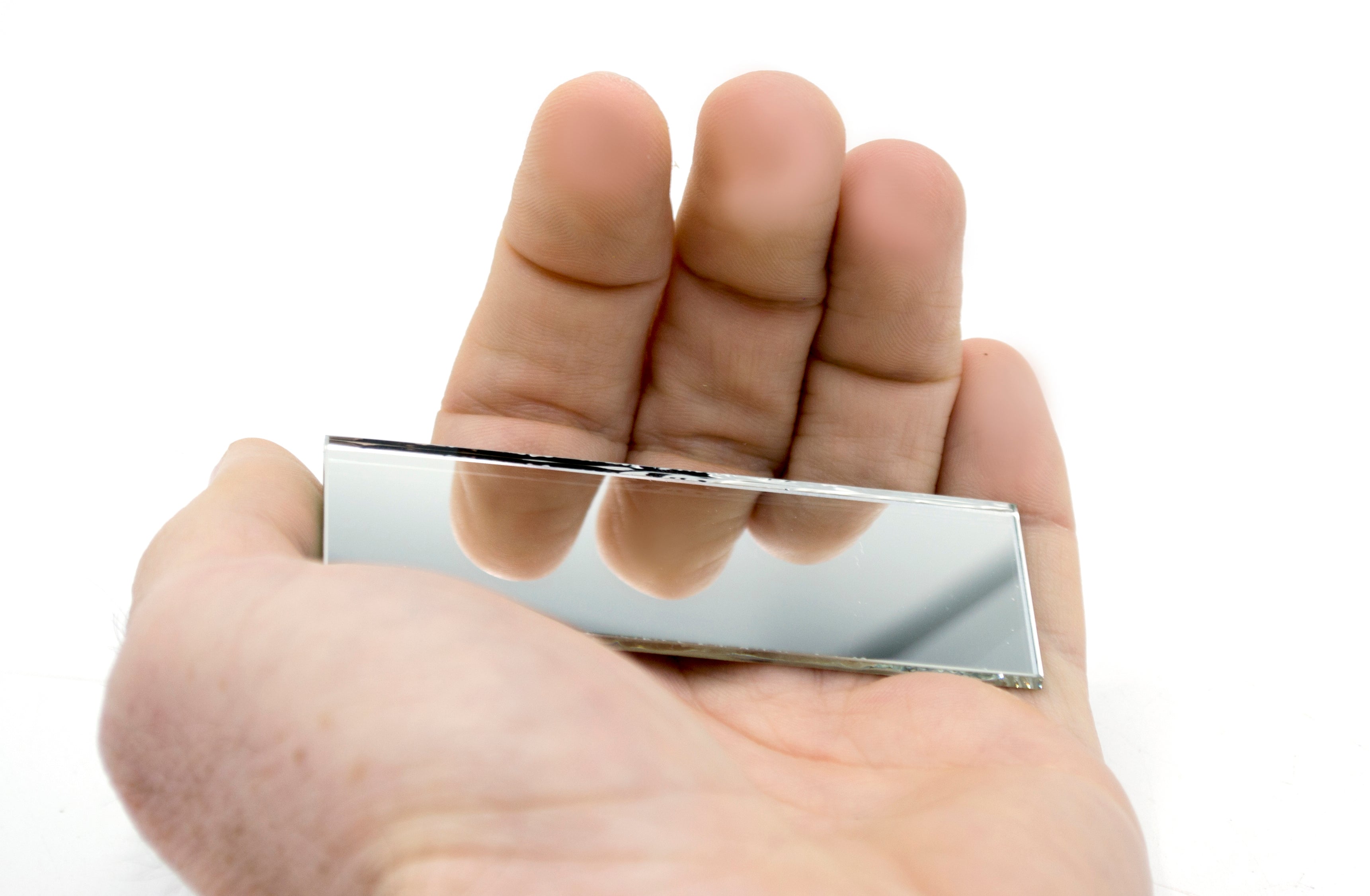 3 x 1" Rectangular Plane Glass Mirror, 10-Pack