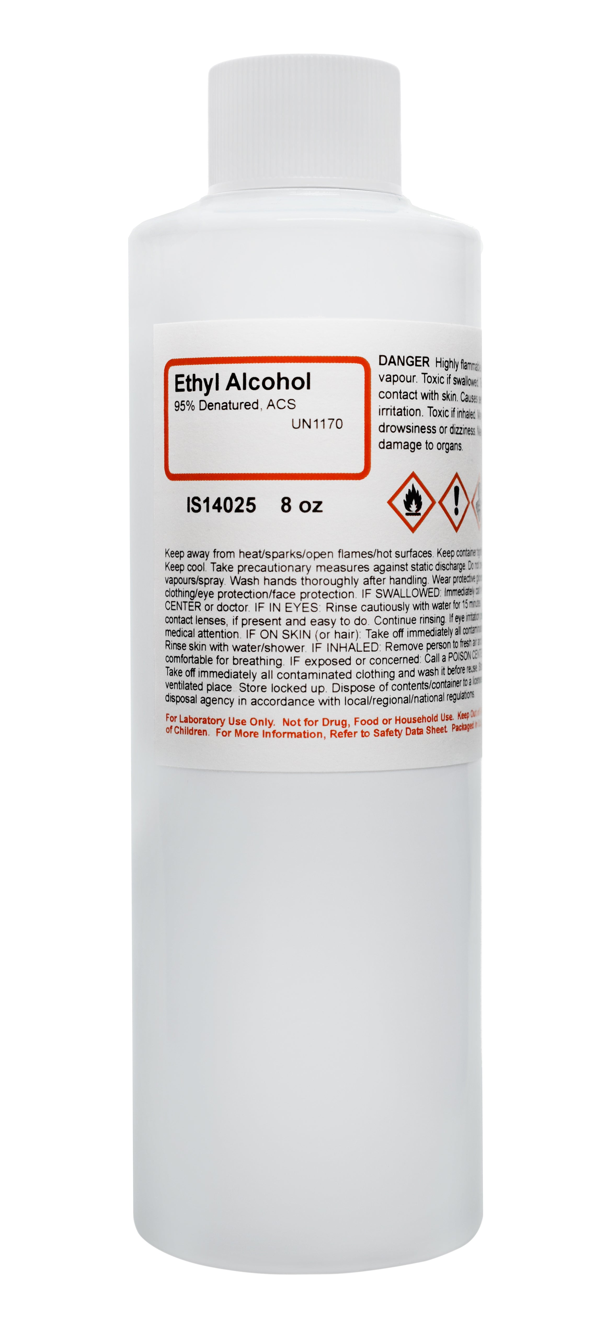 Denatured Ethyl Alcohol, 95%, 8oz, ACS Reagent Grade