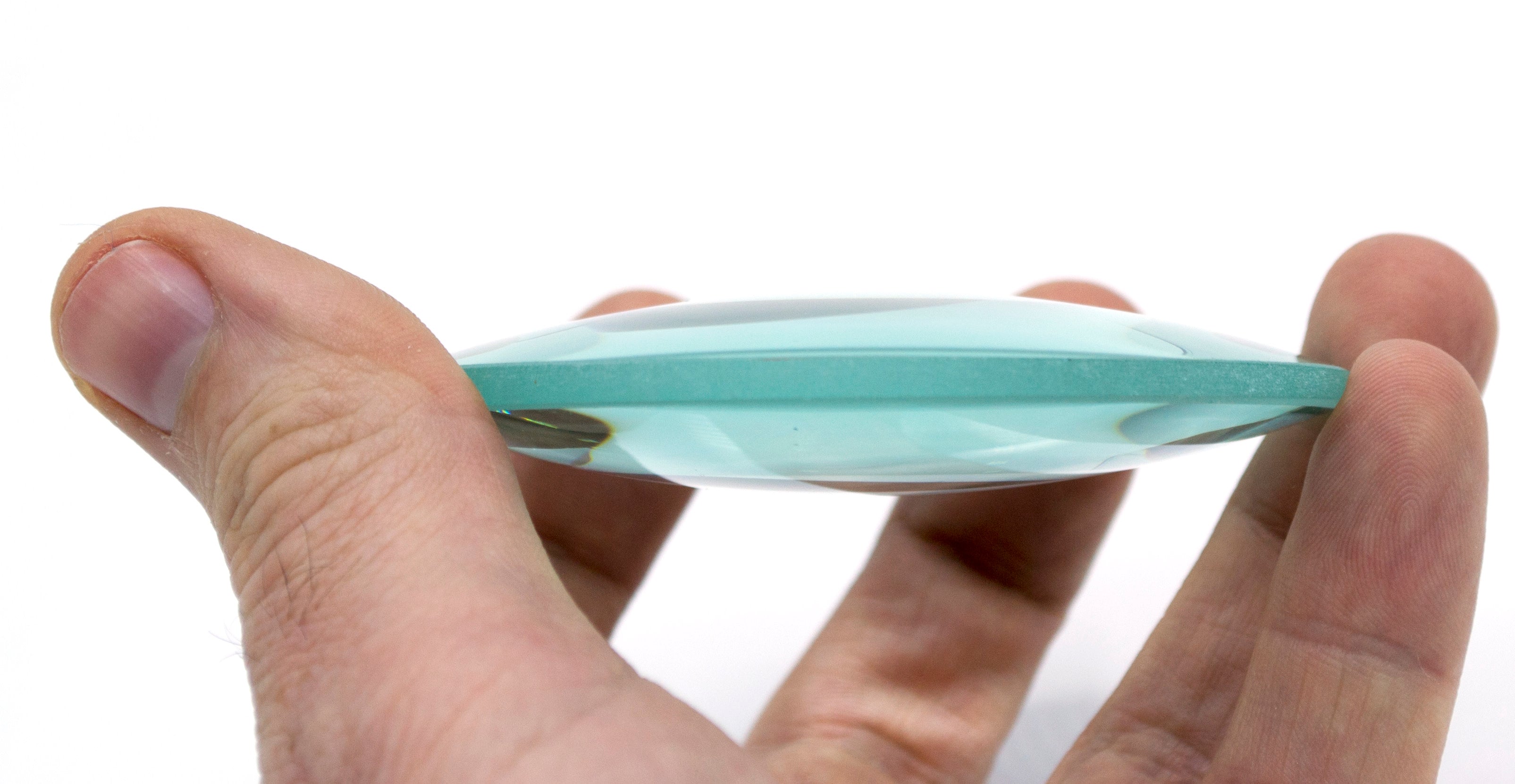 Optically Worked Double Convex Glass Lens, 75mm Diameter, 100mm Focal Length