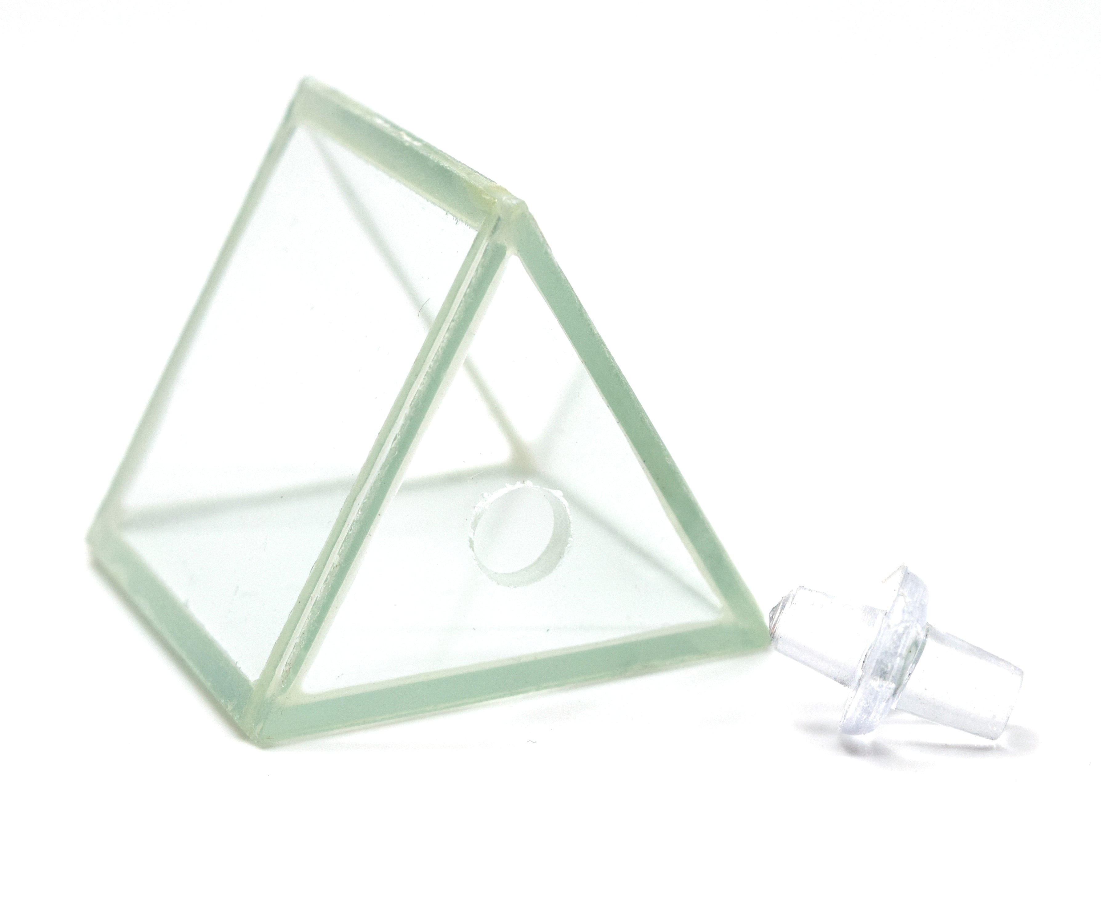 Hollow Glass Prism with Stopper, 1.5 x 1.5"
