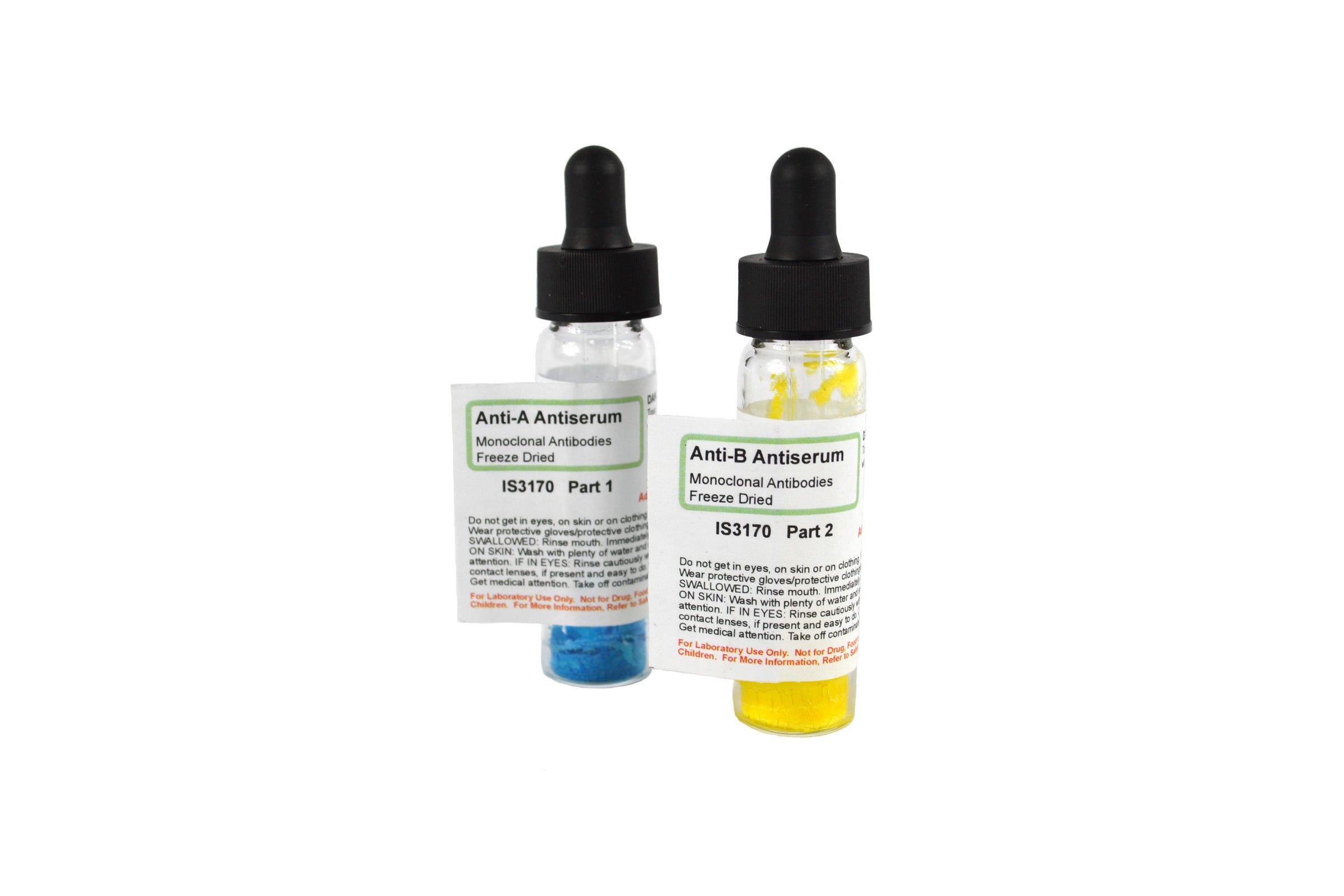Freeze-Dried Anti-A and Anti-B Blood Typing Antisera