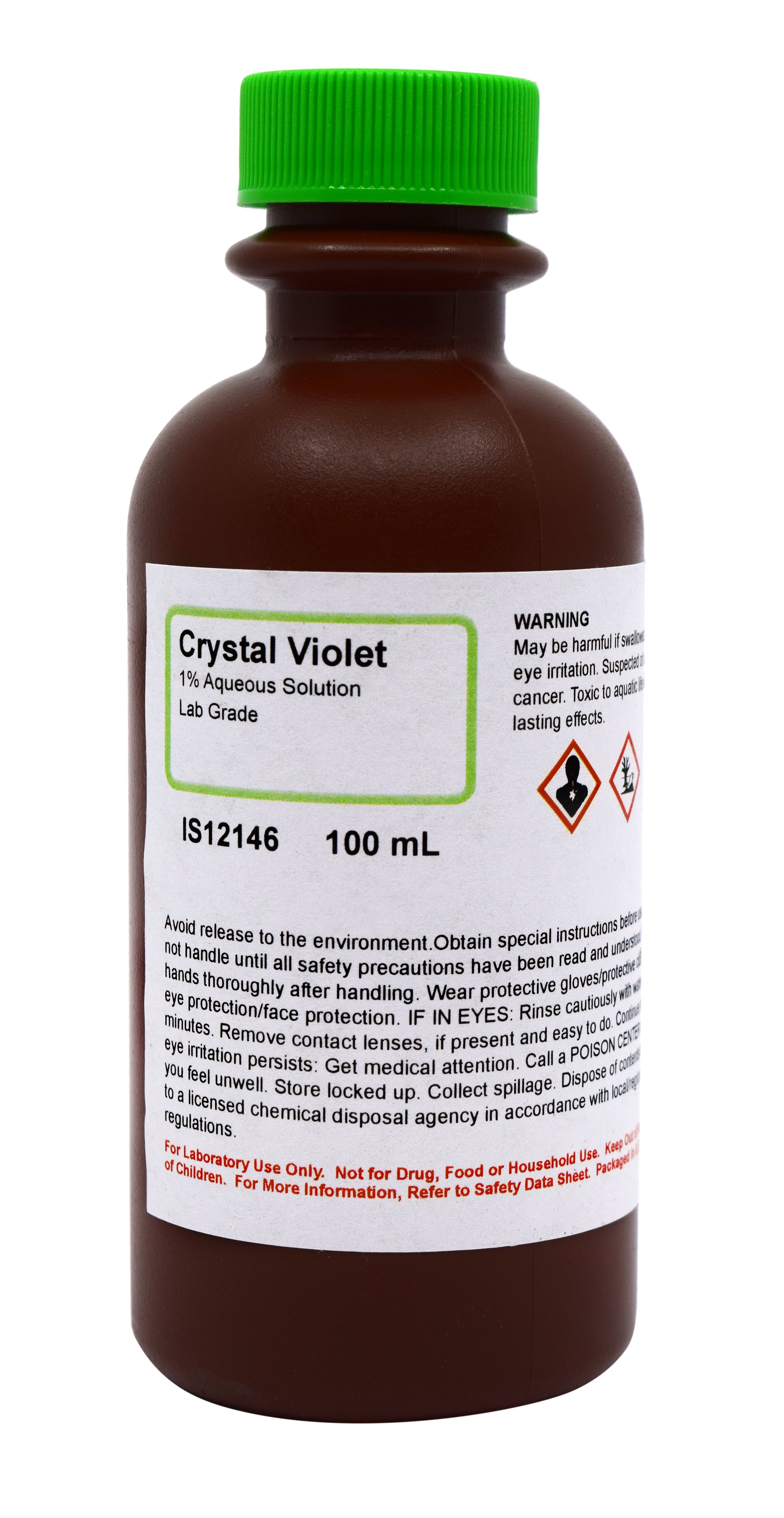 Laboratory Grade Crystal Violet Solution, 1.0%, 100mL