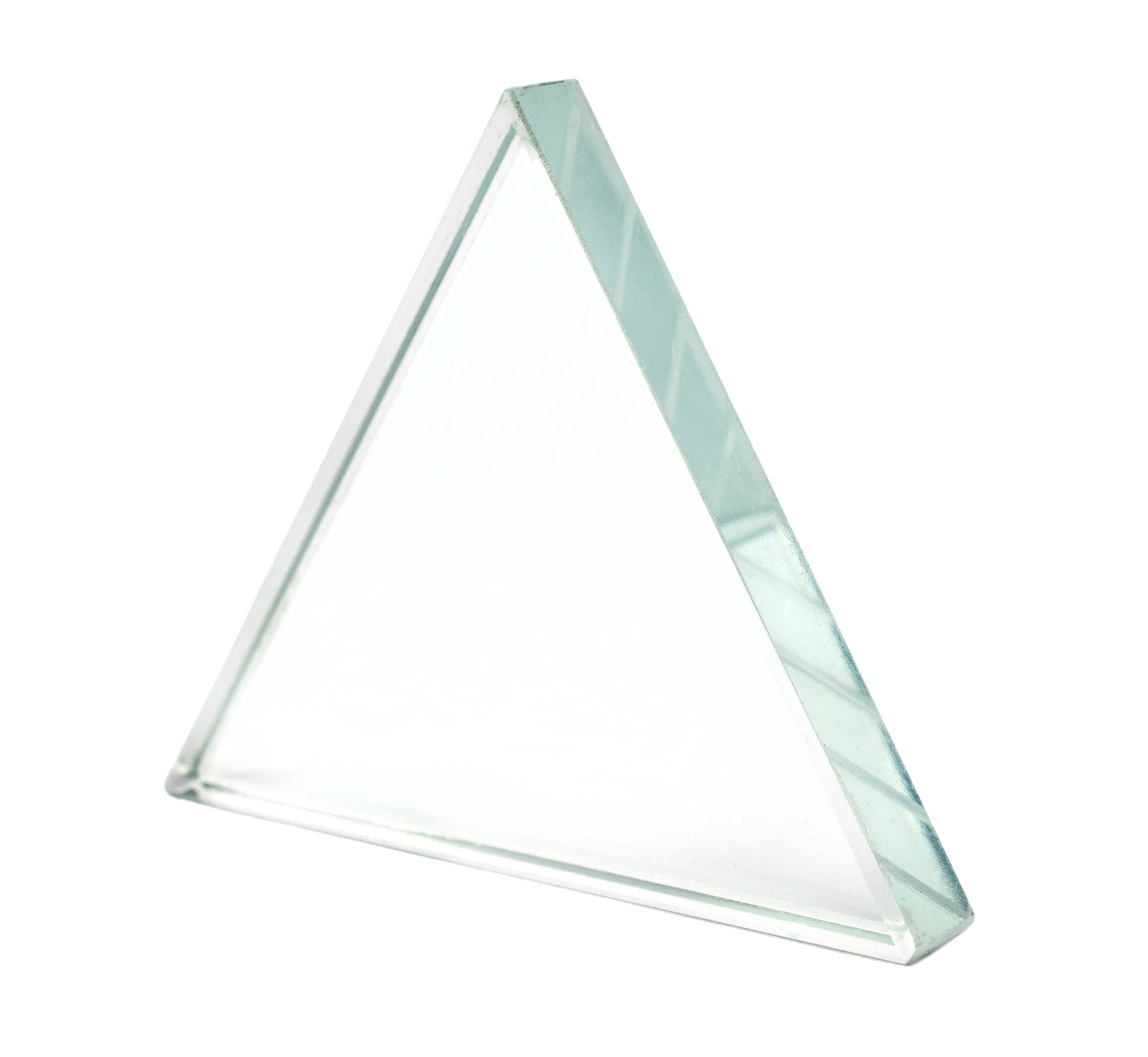 Triangular Equilateral Flint Glass Refraction Prism, 75mm, 9mm Thick