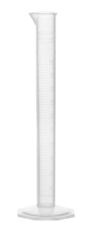 Graduated Cylinder, 10mL - Class B - Hexagonal Base - Raised Graduations - Polypropylene Plastic