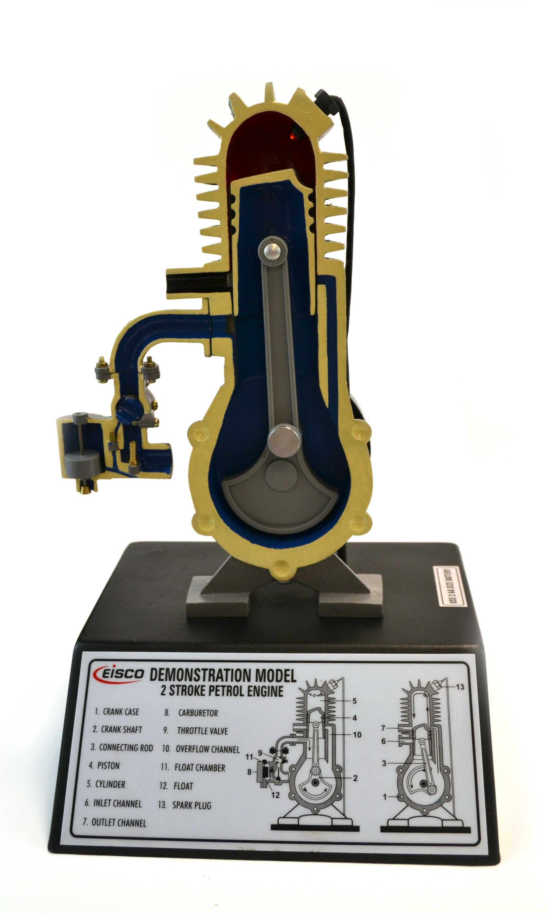 2-Stroke Gasoline Hand-Crank Engine Model, 14"