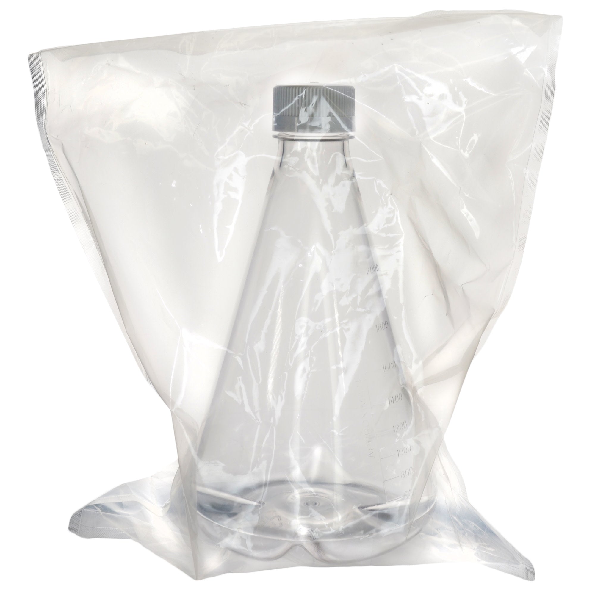 Sterile Non-Vented Baffled-Bottom PETG Erlenmeyer Flask, USP Class VI, 2L