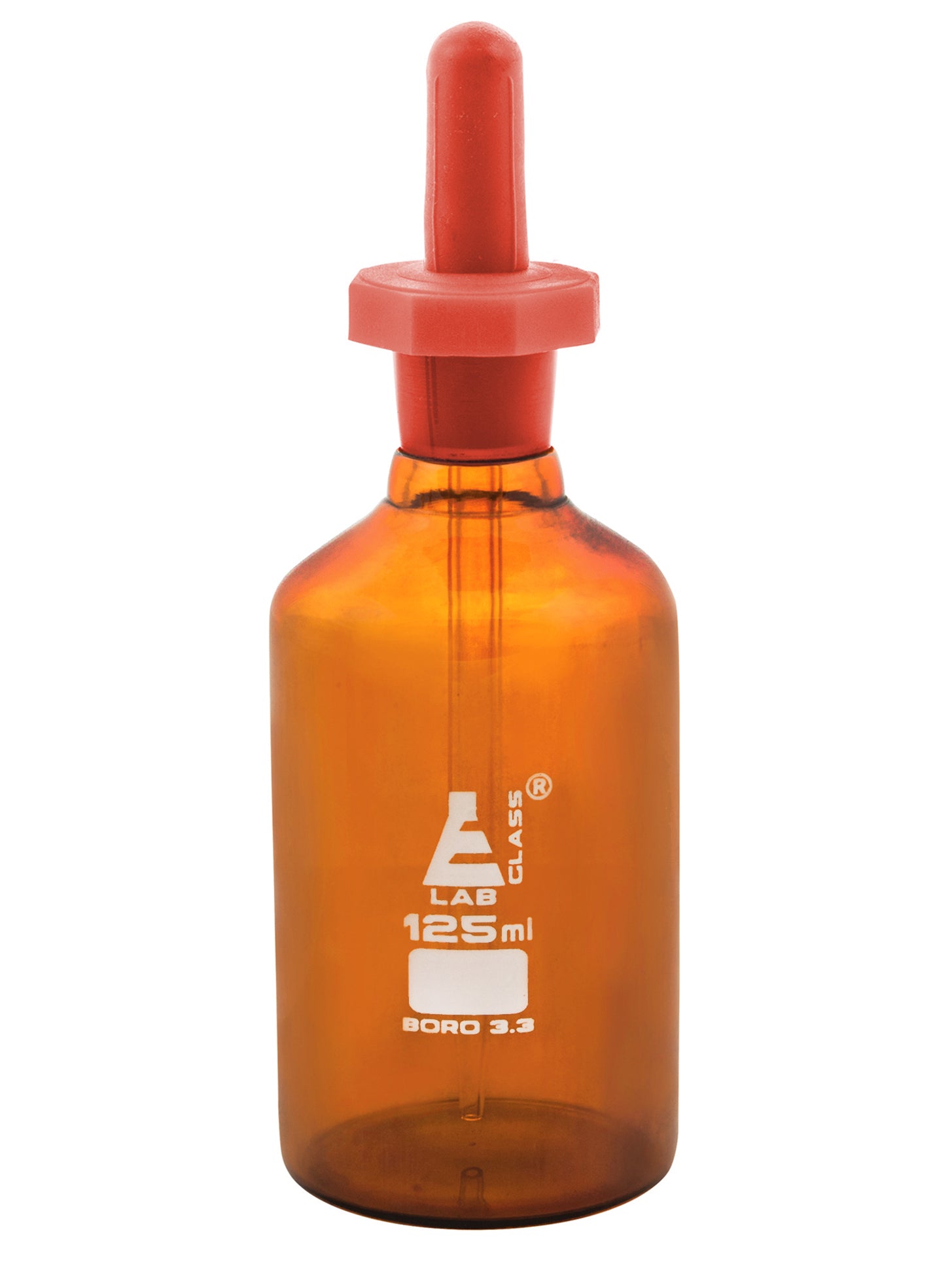 Amber Borosilicate Glass Dropping Bottle, Octagonal
