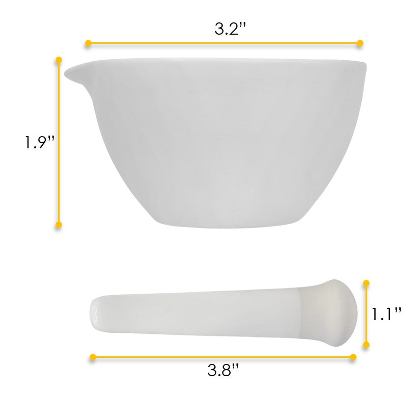20-Pack Porcelain Mortar and Pestle Sets with Unglazed Grinding Surface, 2oz/60mL