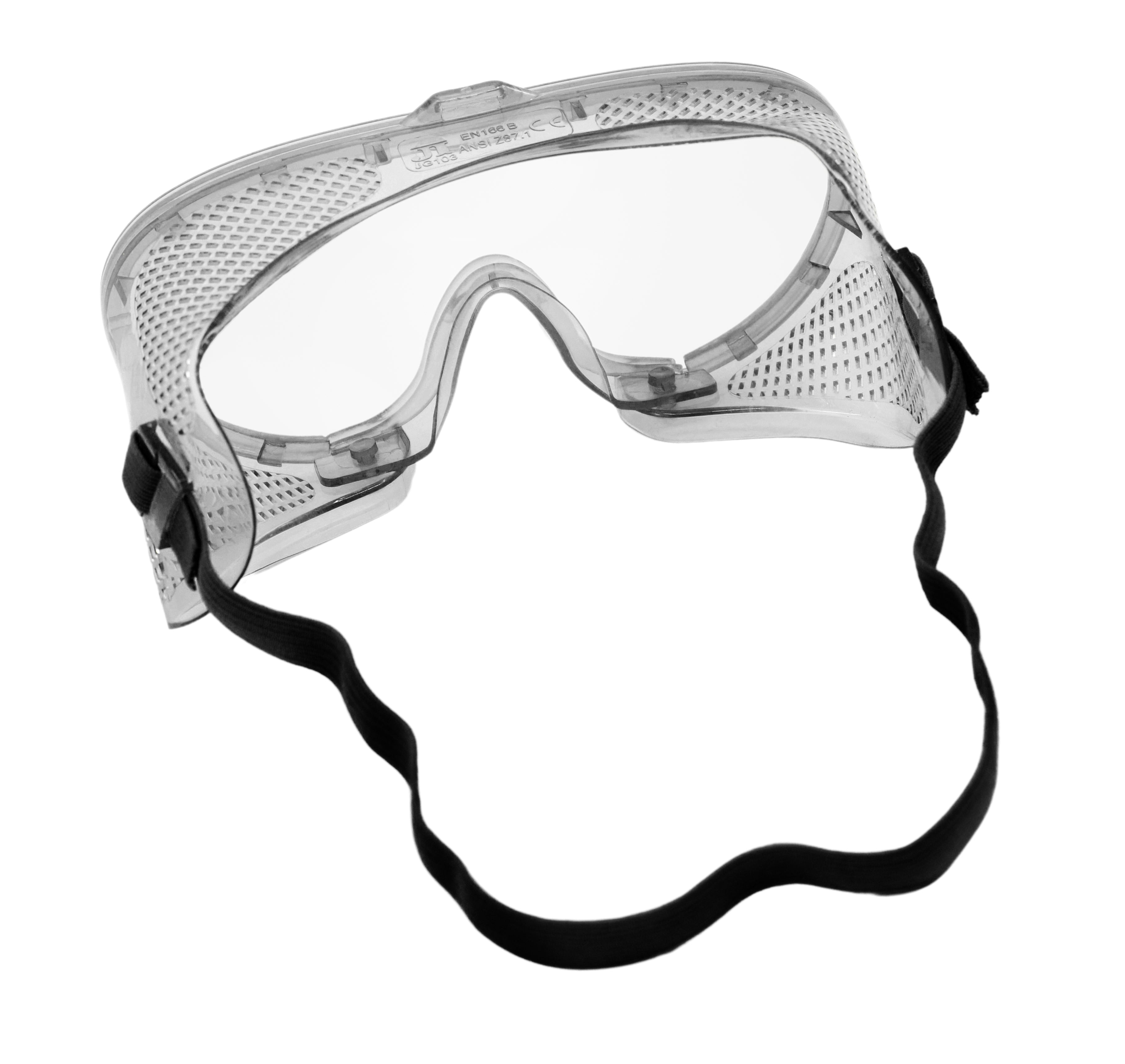 Clear Vented Safety Goggles with Universal Fit Strap