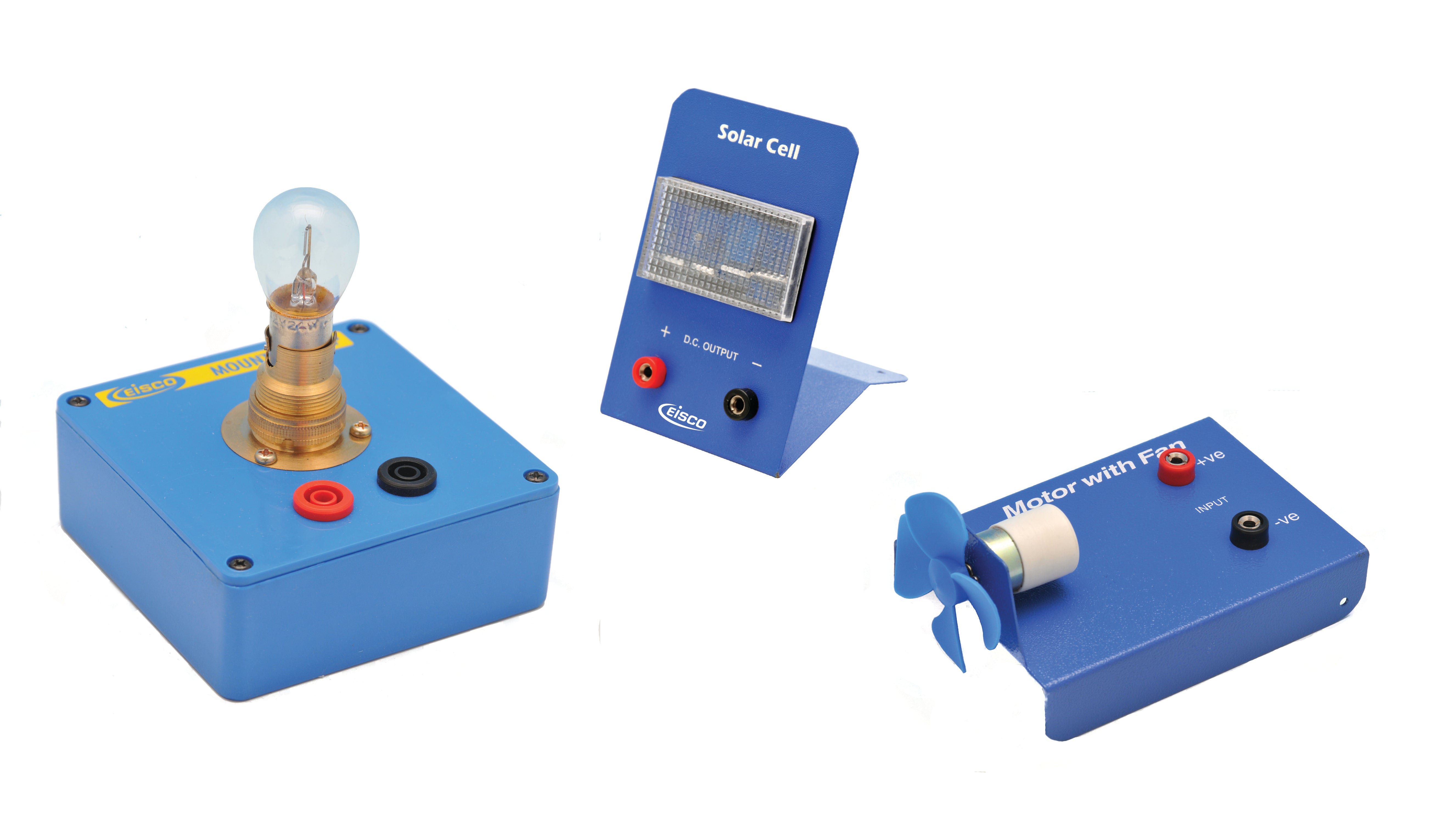 Solar Energy Kit with Solar Cell, Light Bulb, and Motor