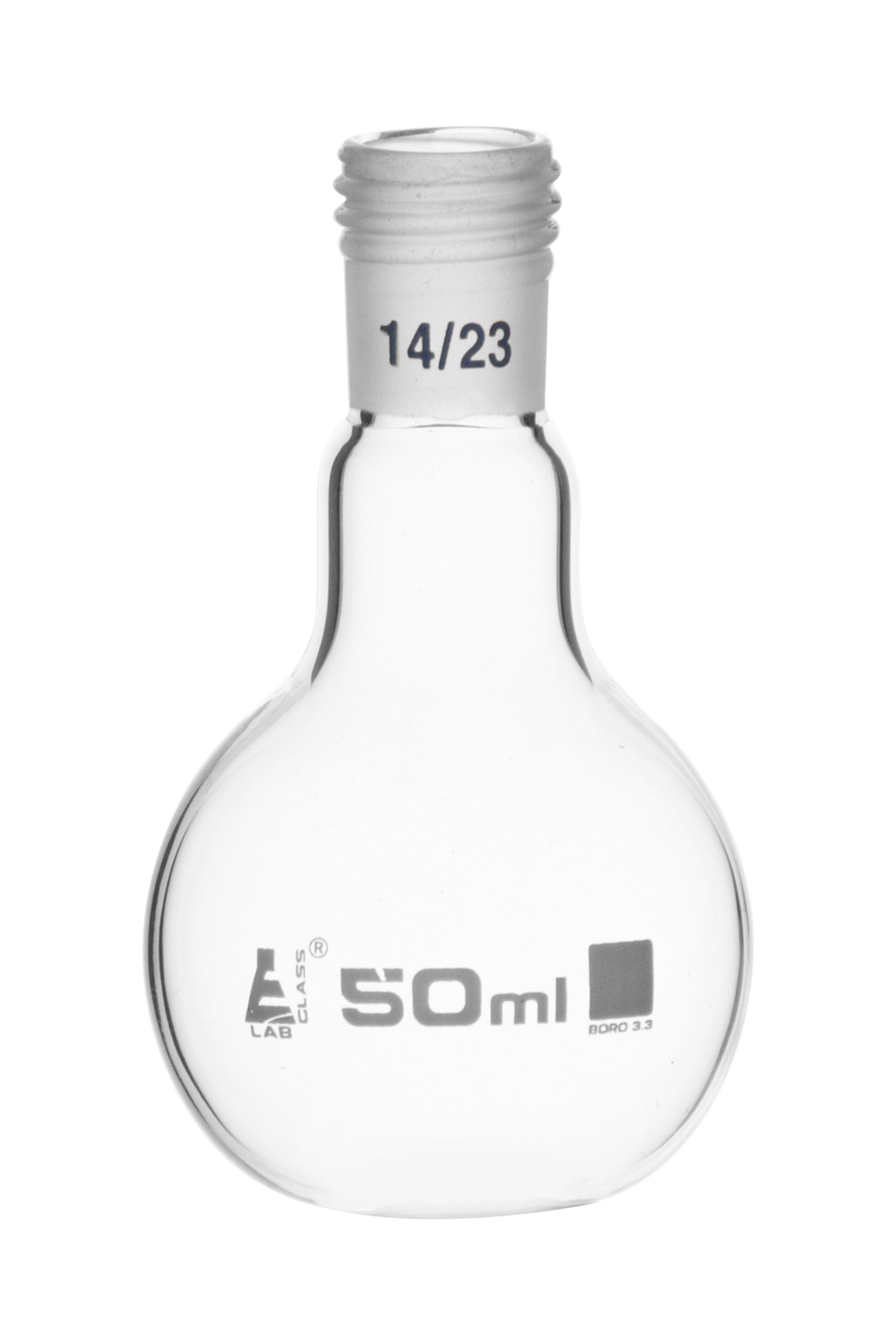 Flat Bottom Borosilicate Glass Boiling Flask with Threaded Joint