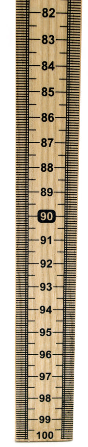 Single-Sided Hardwood Meter Stick with Vertical Reading