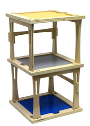 3-Level Stackable Wooden Tower for Building Bricks, 22 inch