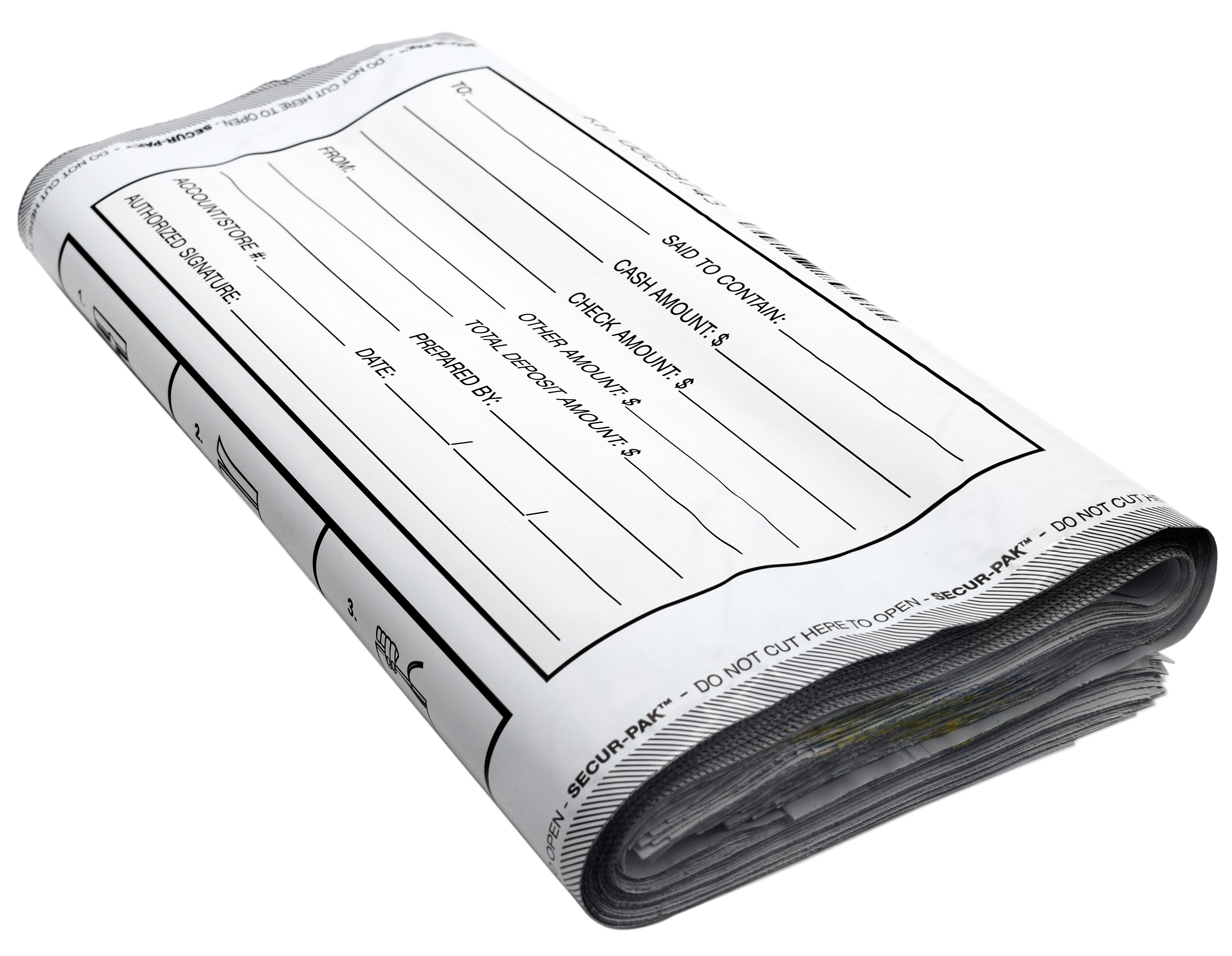 Premium Tamper-Evident Opaque White Security Bags, 20 x 20", 12,000 Bill Capacity, 100-Pack