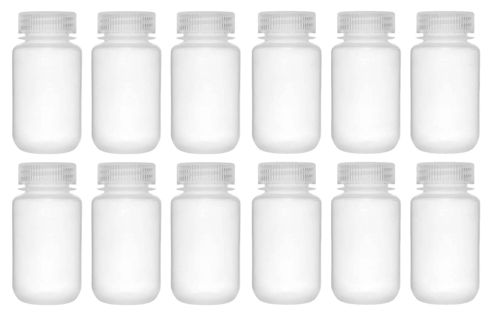 Translucent Wide Mouth Polypropylene Reagent Bottle with Screw Cap, 12-Pack