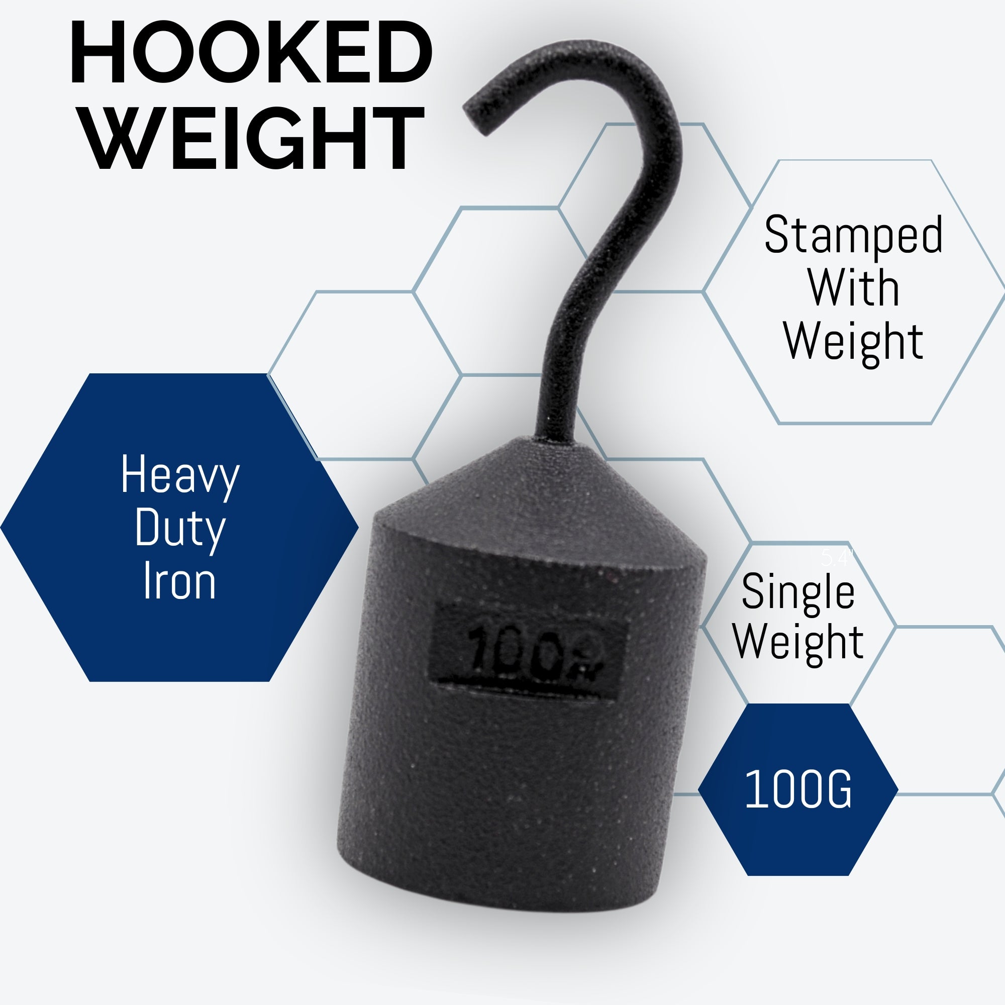 100g Iron Cylindrical Hooked Weight