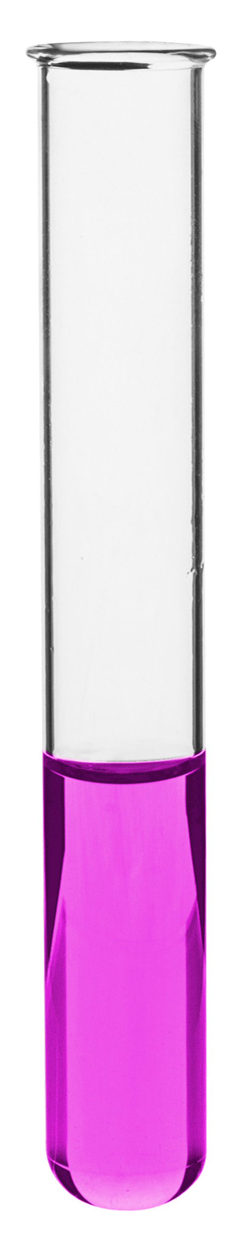 100PK Test Tubes, 25mL, 18x150mm - Rimmed - Light Wall, 1.2mm Thick - Borosilicate 3.3 Glass