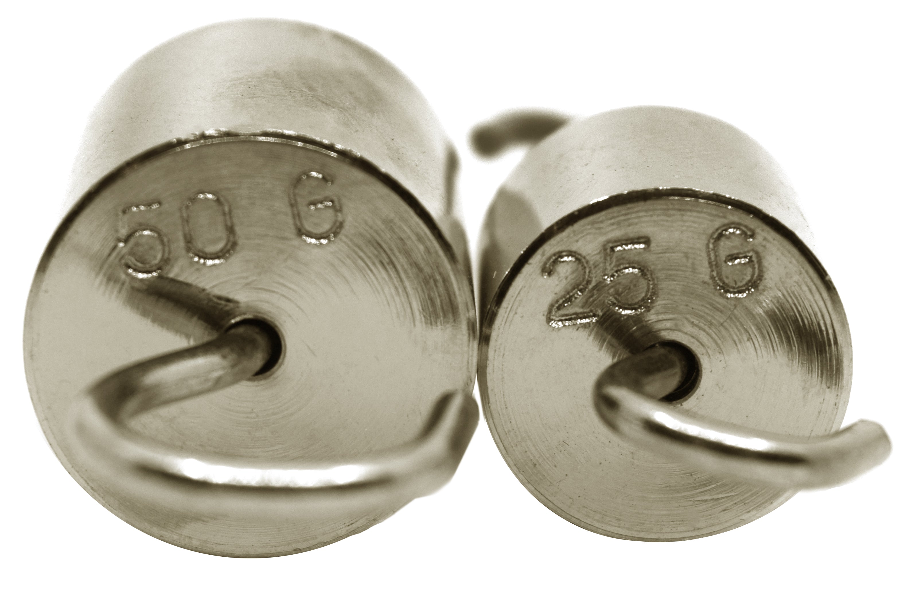 10-Piece Premium Brass Cylindrical Hooked Weight Set (50g and 25g)